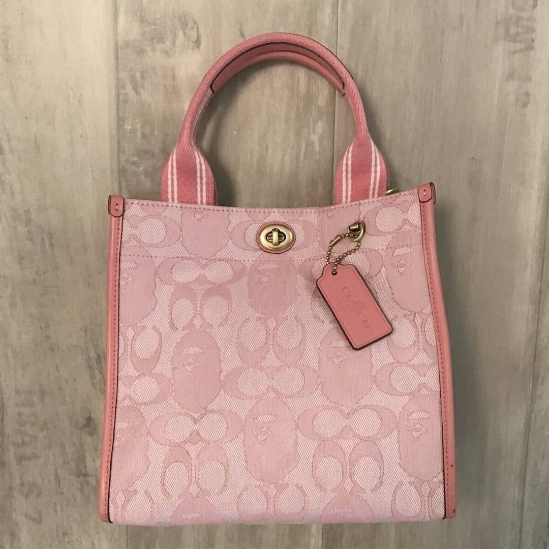 Bape × Coach COACH × BAPE CANVAS Shoulder Tote Bag a bathing ape Pink Size ONE SIZE - 2 Thumbnail