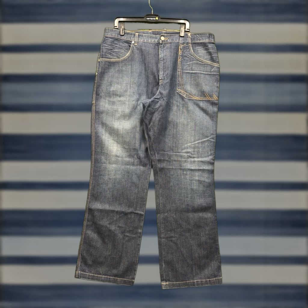 Nike VINTAGE Nike Jeans 38 Blue Denim Straight Mens Baggy 90s BRS Jordan Nike Blue Ribbon Sports Jeans Mens 38 Baggy Denim 90s Y2K Size US 38 / EU 54 - 1 Thumbnail