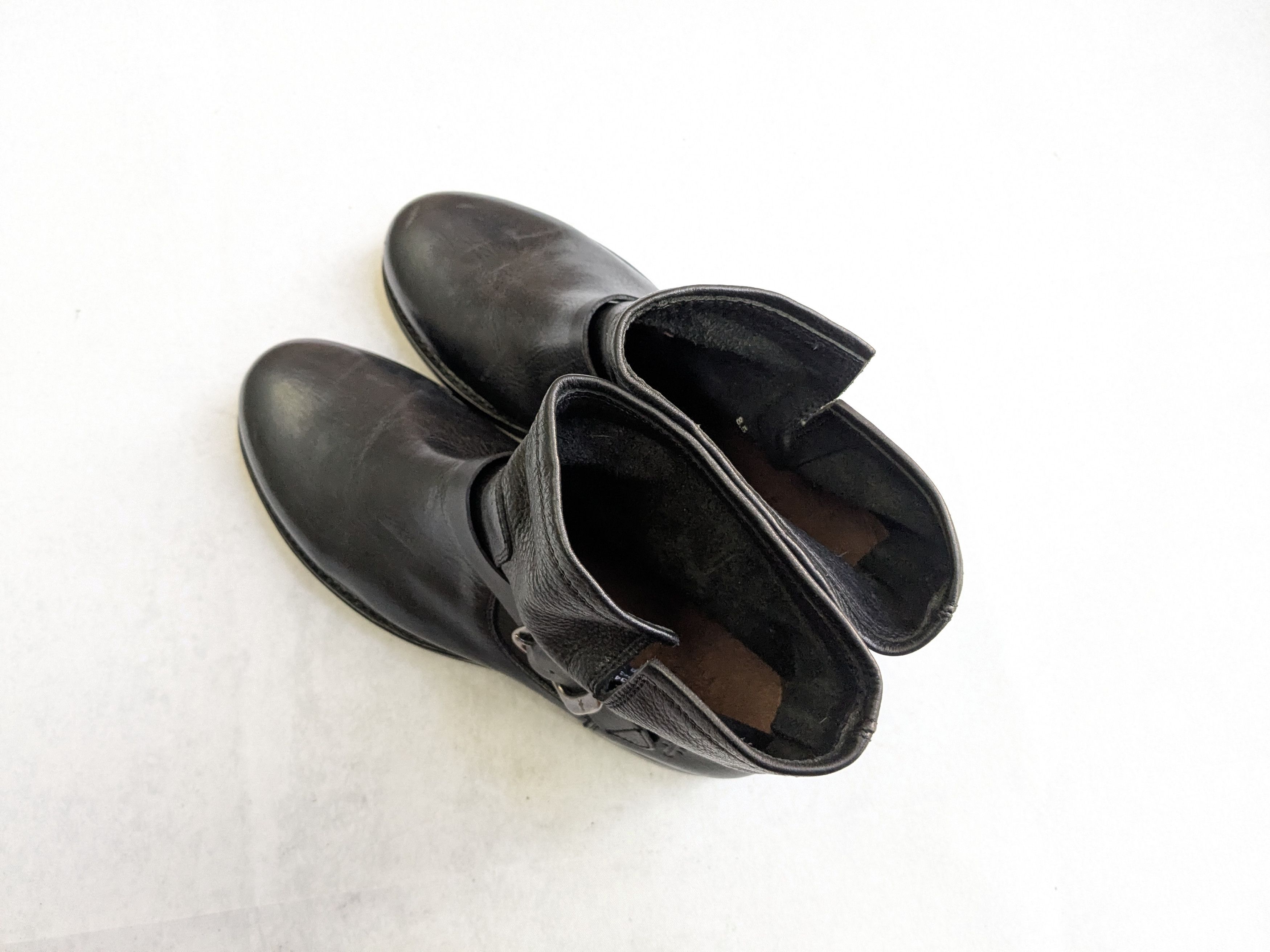 Frye Frye Engineer Boots Black 7 Leather Buckle Size US 7 / EU 40 - 14 Thumbnail
