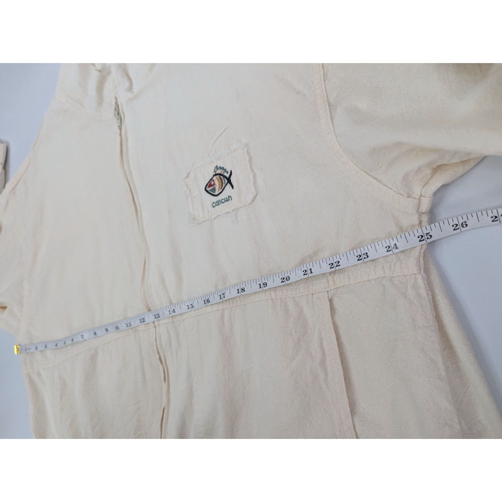 Iro Miro Zip Up Cancun Jacket 2XL Ivory Cotton Beach Resort Mexico Unisex Adults Lightweight Pockets Short Sleeve Zip Jacket, Casual, Basic, Beach Theme Size XXL / US 16-18 / IT 52-54 - 6 Thumbnail