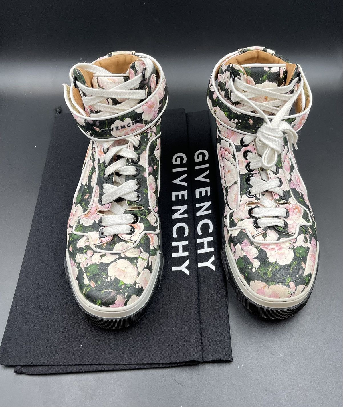 Givenchy Givenchy Tyson Floral High Top Sneaker Size US 12 / EU 45 - 18 Thumbnail