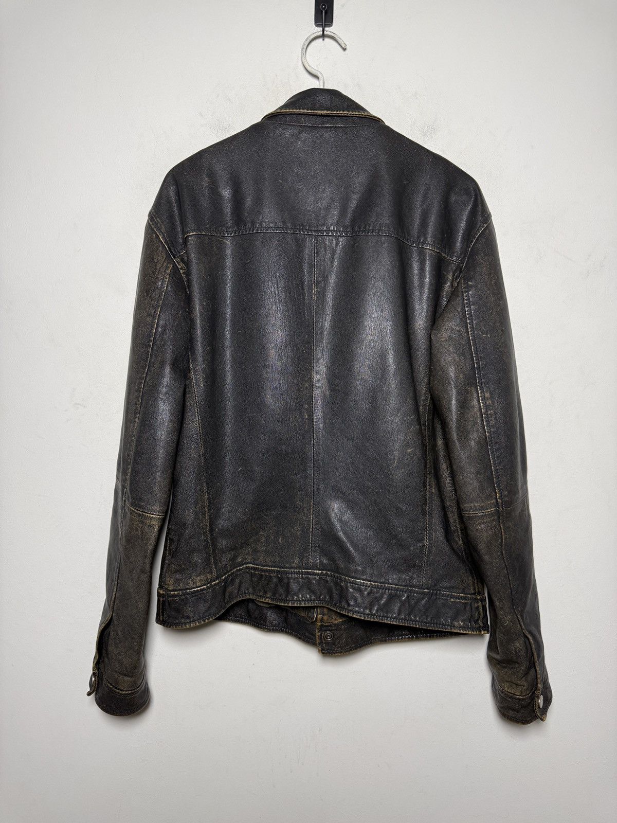 Giorgio Armani Vintage Armani Jeans leather trucker jacket Size US M / EU 48-50 / 2 - 8 Thumbnail
