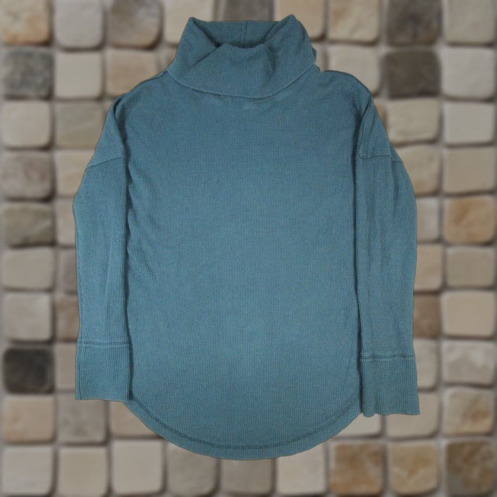 Vintage VINTAGE Maeve Women’s Sweater Pullover XS Waffle Knit Turtleneck Long Sleeve Green Cotton 80s Size XS / US 0-2 / IT 36-38 - 1 Thumbnail