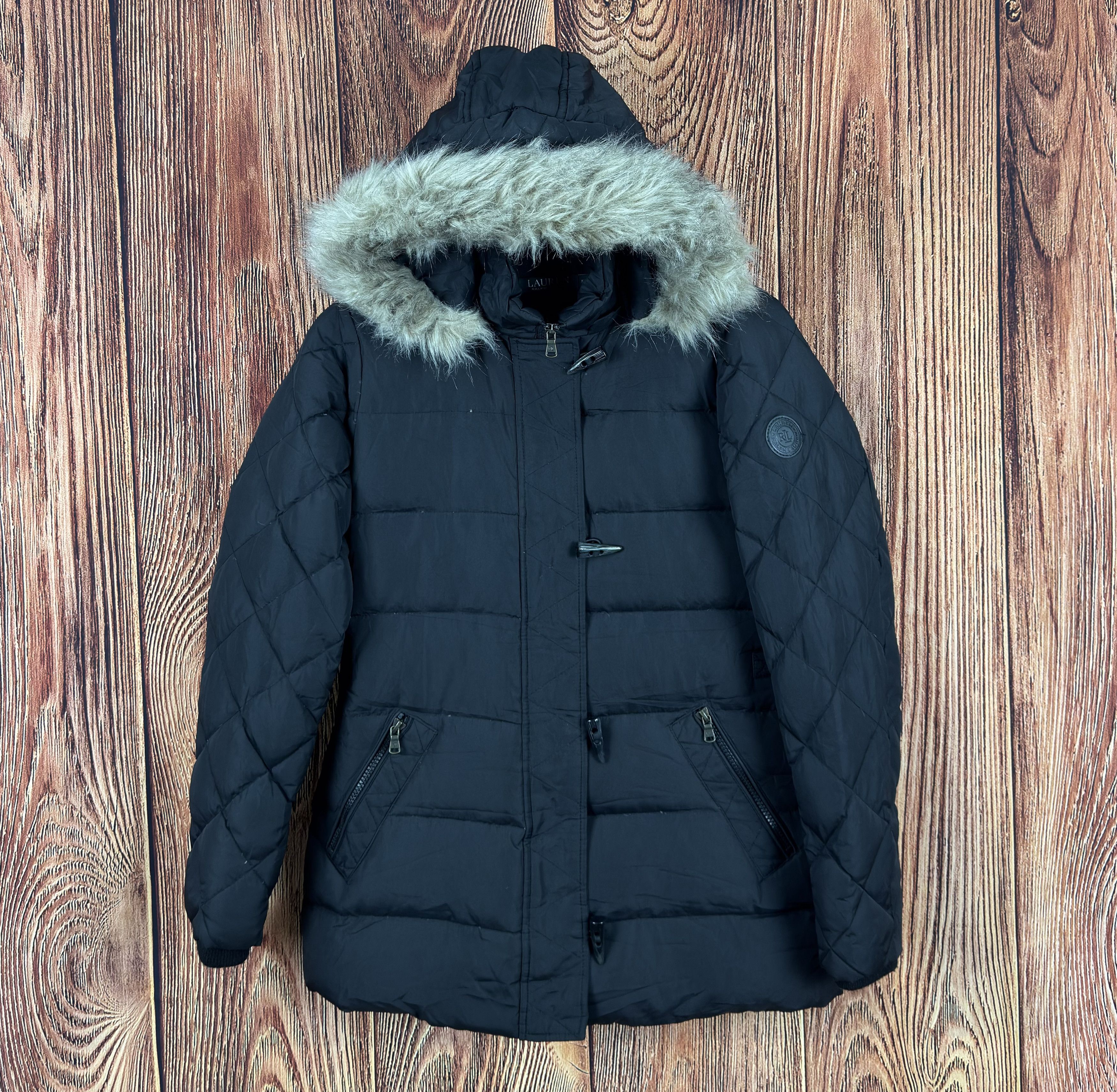 Lauren Ralph Lauren Down Hooded Black Puffer Women's Jacket