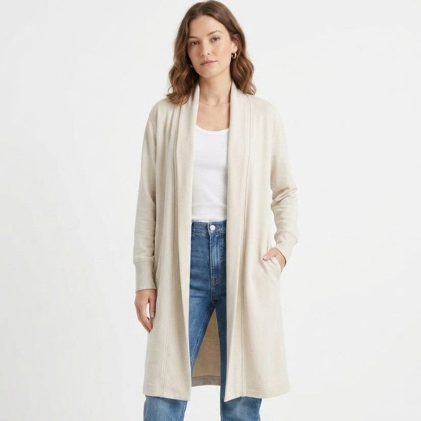 Old Navy Old Navy Tan Open Front Live-in French Terry Cardigan Size M Size M / US 6-8 / IT 42-44 - 1 Thumbnail