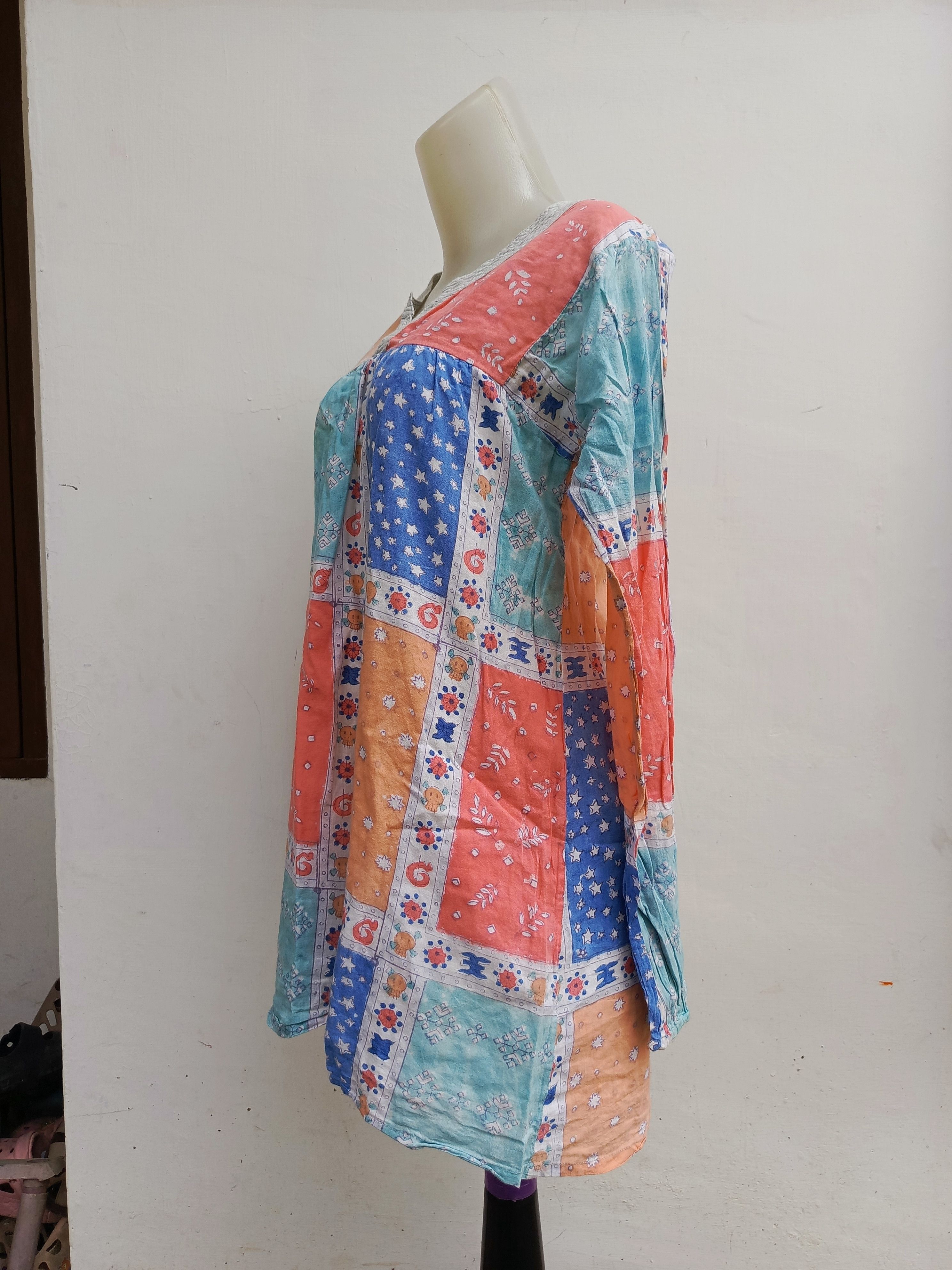 Japanese Brand Rare X-Girl Multicolor Boho Patchwork Dress Size S / US 4 / IT 40 - 5 Thumbnail