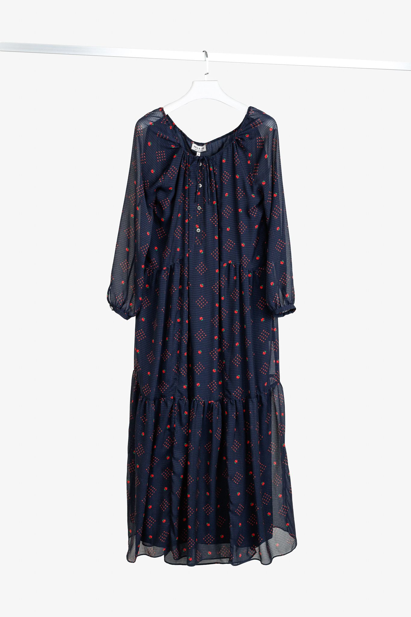 Paul & Joe Paul & Joe Chaland Marine Chiffon Long-Sleeve Maxi Dress Size M / US 6-8 / IT 42-44 - 1 Thumbnail
