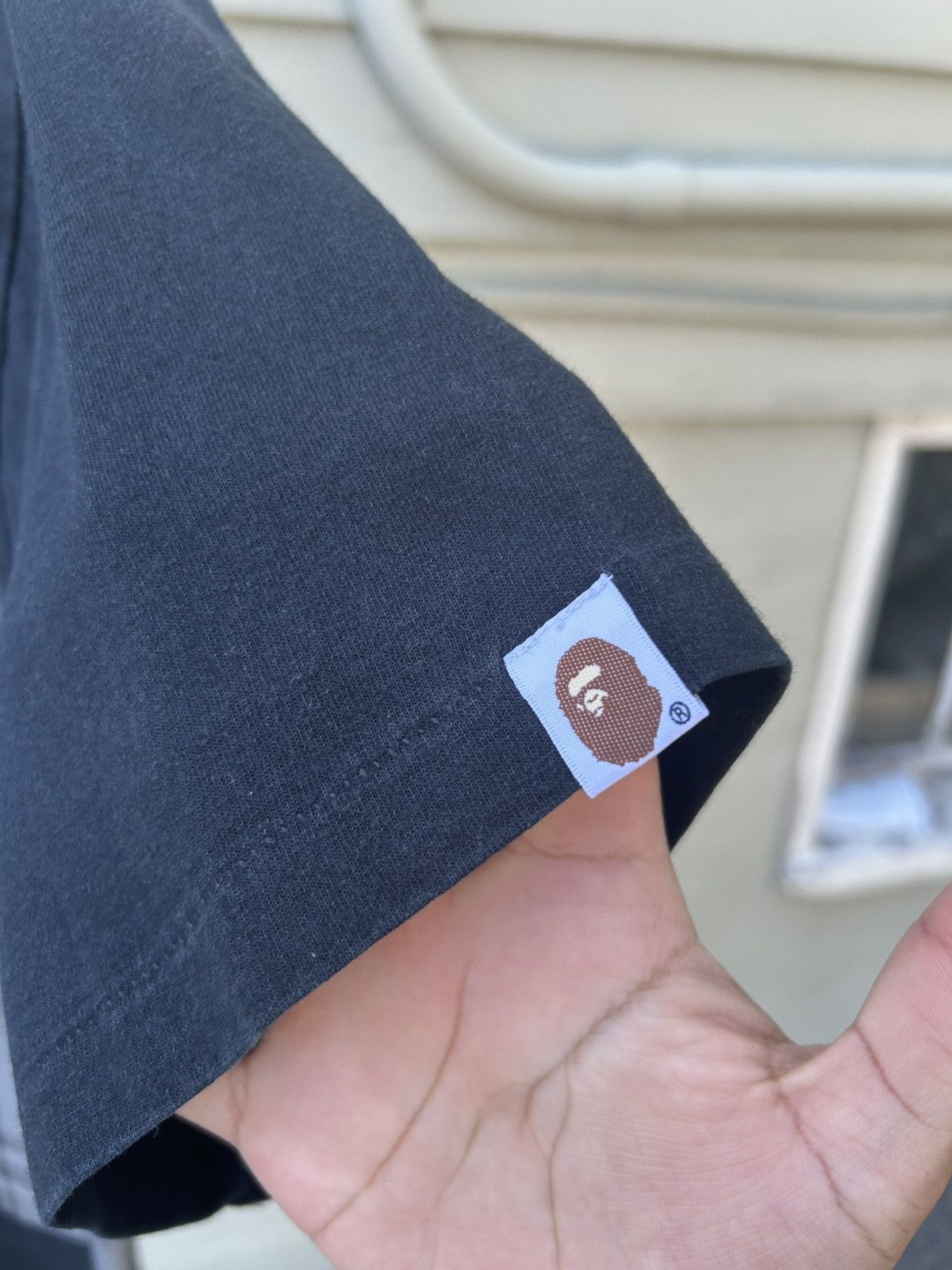 Bape logo check side big ape head tee