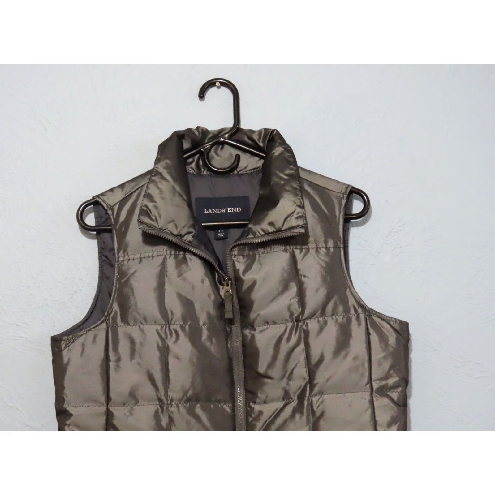 Lands' End Lands' End Thin Full Zip Puffer Vest Women's S Quilted Black 6-8 Charcoal (Junior? not applicable) Size S / US 4 / IT 40 - 3 Thumbnail