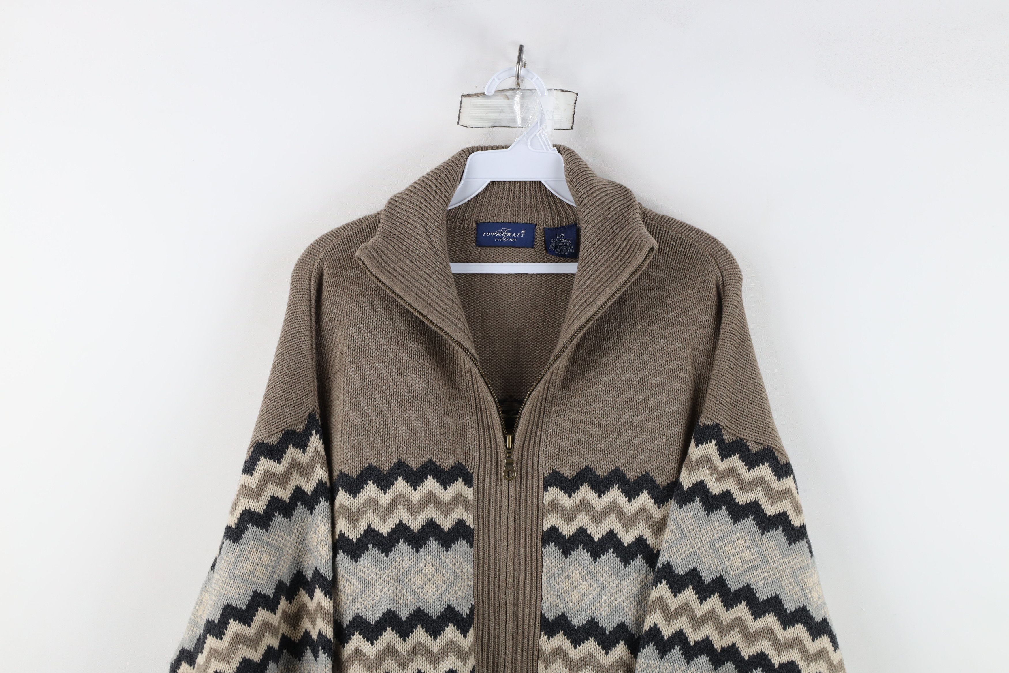 Vintage Vintage 90s Streetwear Knit Full Zip Cardigan Sweater Size US L / EU 52-54 / 3 - 2 Thumbnail