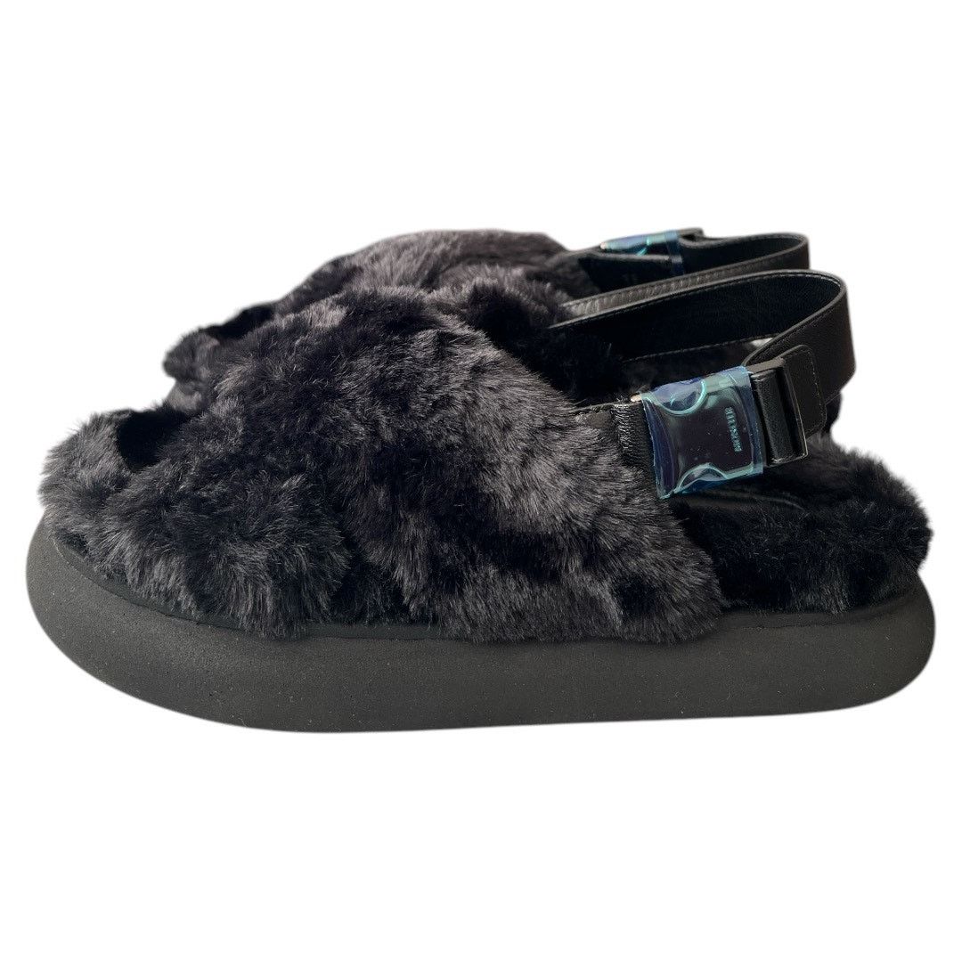 Moncler MONCLER Solarisse Faux Fur Slingback Sandals, IT37/US7 Size US 7 / IT 37 - 6 Thumbnail