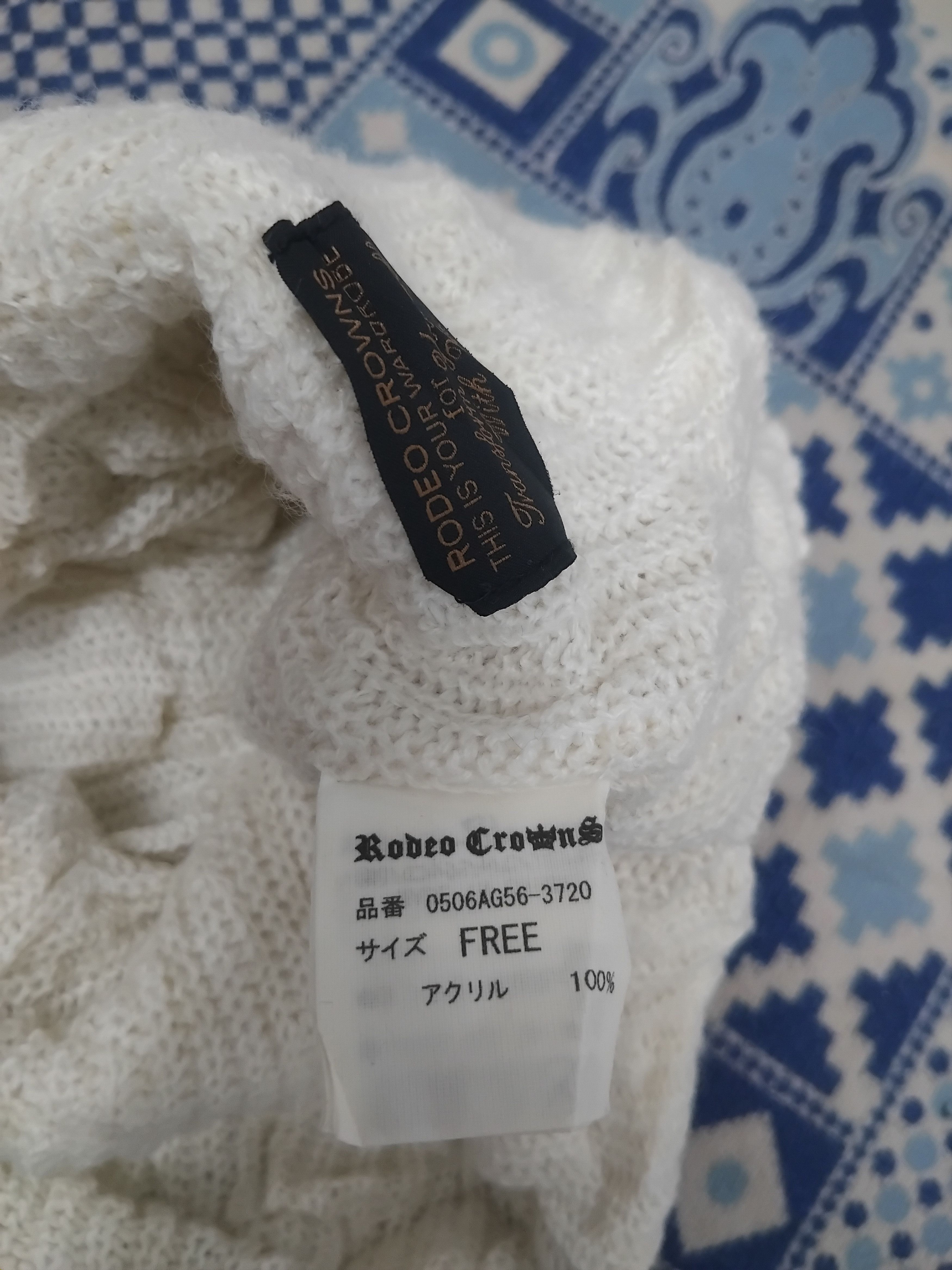 Japanese Brand Rodeo Crown cream beanie Hat Size ONE SIZE - 3 Thumbnail