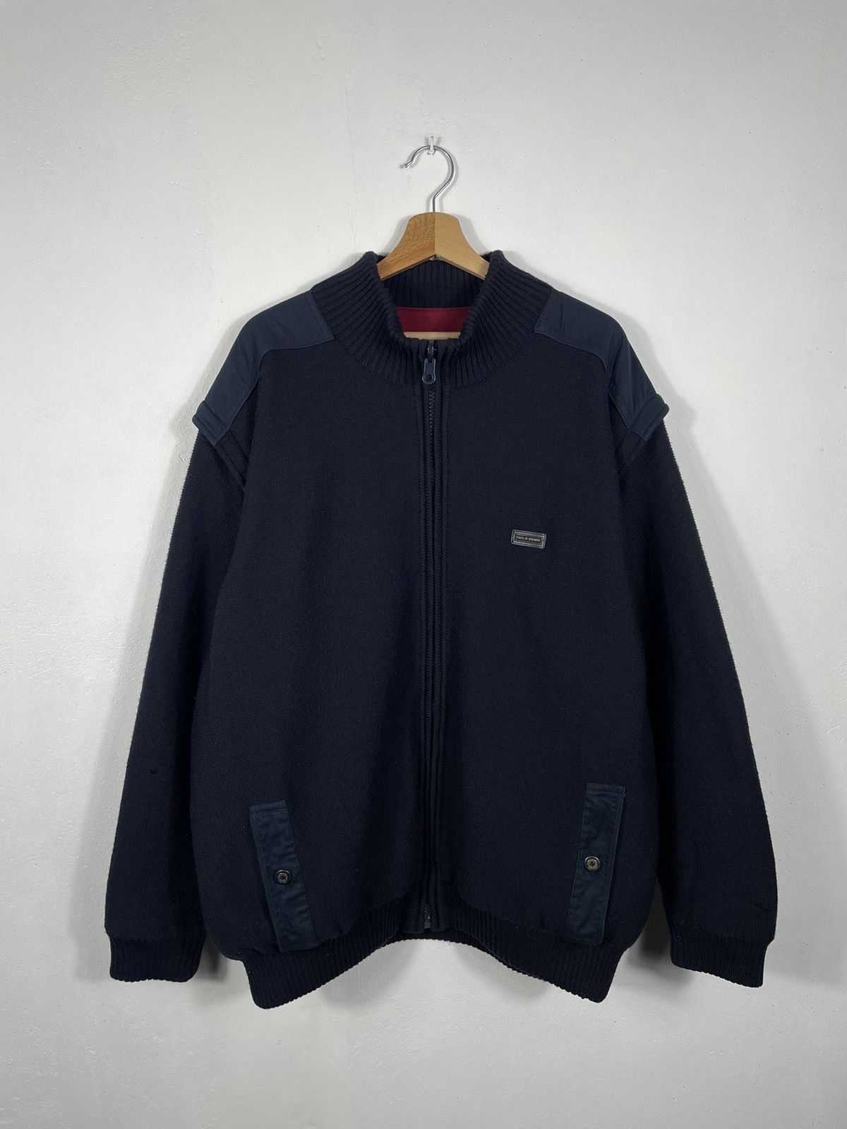 Designer × Paul & Shark × Vintage Retro 90s Navy Red Paul & Shark Double-sided Bomber Size US XXL / EU 58 / 5 - 8 Thumbnail