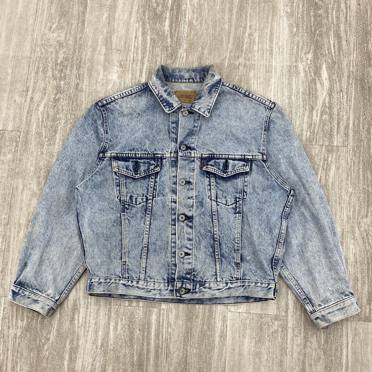 image of Levis Type 3 Jacket Orange Tag in Blue Denim, Men's (Size Medium)