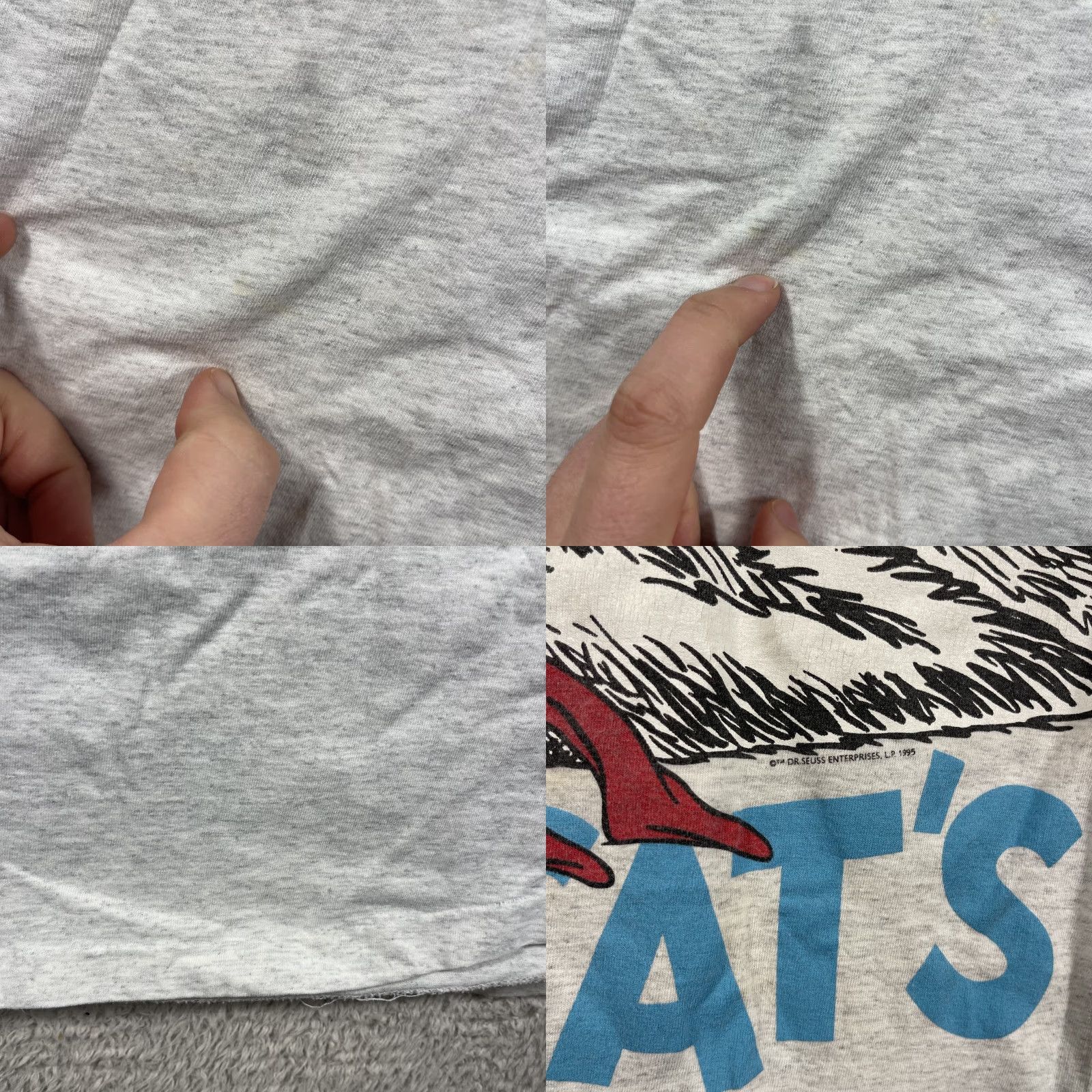 Vintage VINTAGE Dr. Seuss Cat in the Hat Sleep Shirt Mens One Size Oversized 1995 Gray Cotton 90s Shirt Size US M / EU 48-50 / 2 - 8 Thumbnail
