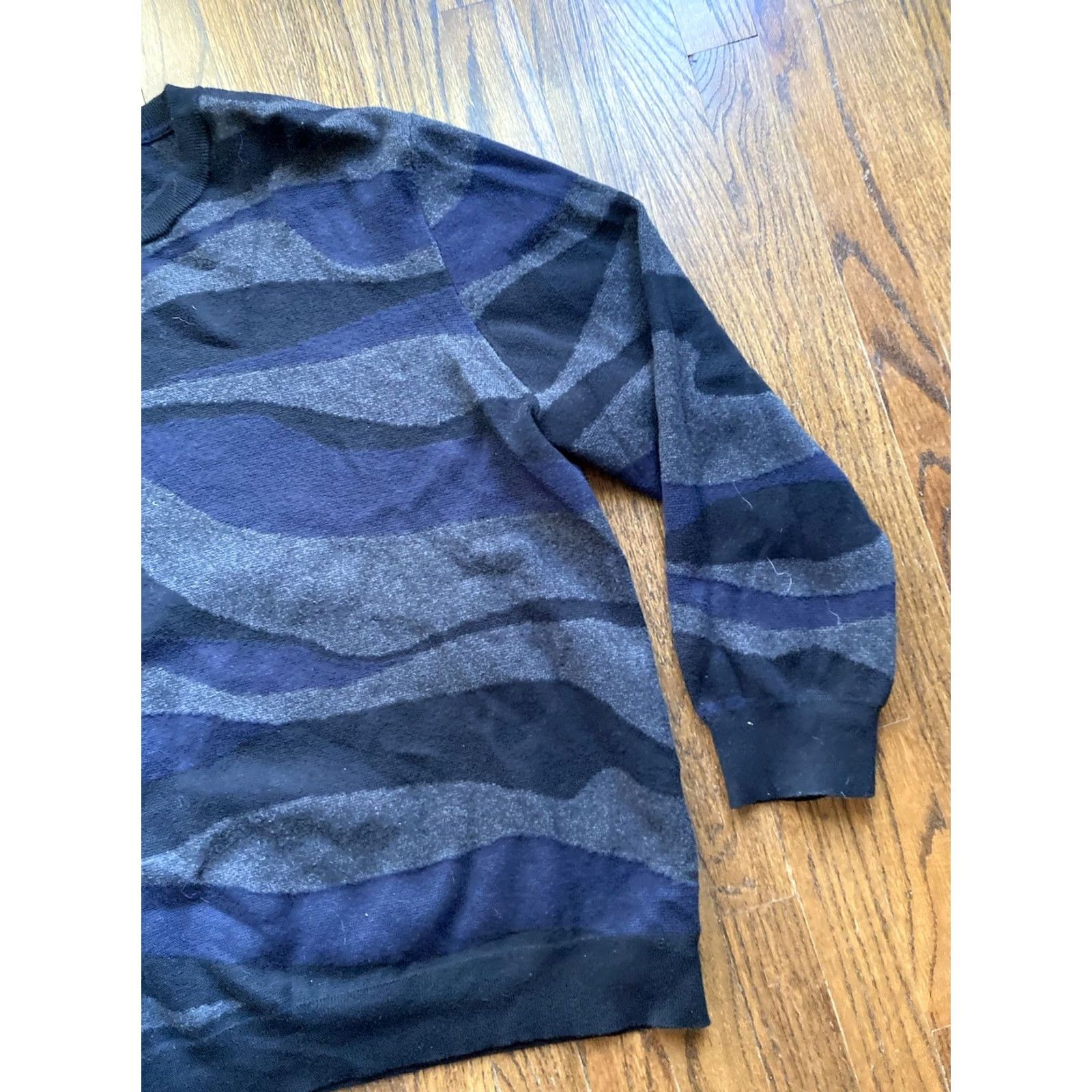 NAADAM NAADAM Sweater Men XL Crewneck Pullover Camouflage Blue Cotton Cashmere Knit Leather? Size US XL / EU 56 / 4 - 3 Thumbnail