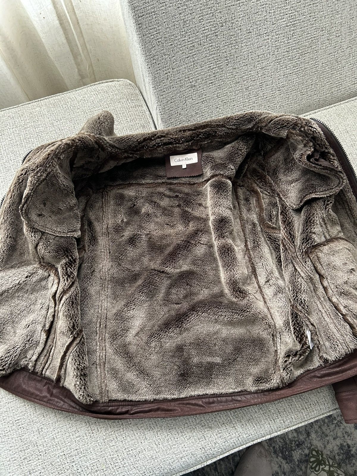 Calvin Klein Fur lined leather jacket Size US XL / EU 56 / 4 - 4 Thumbnail