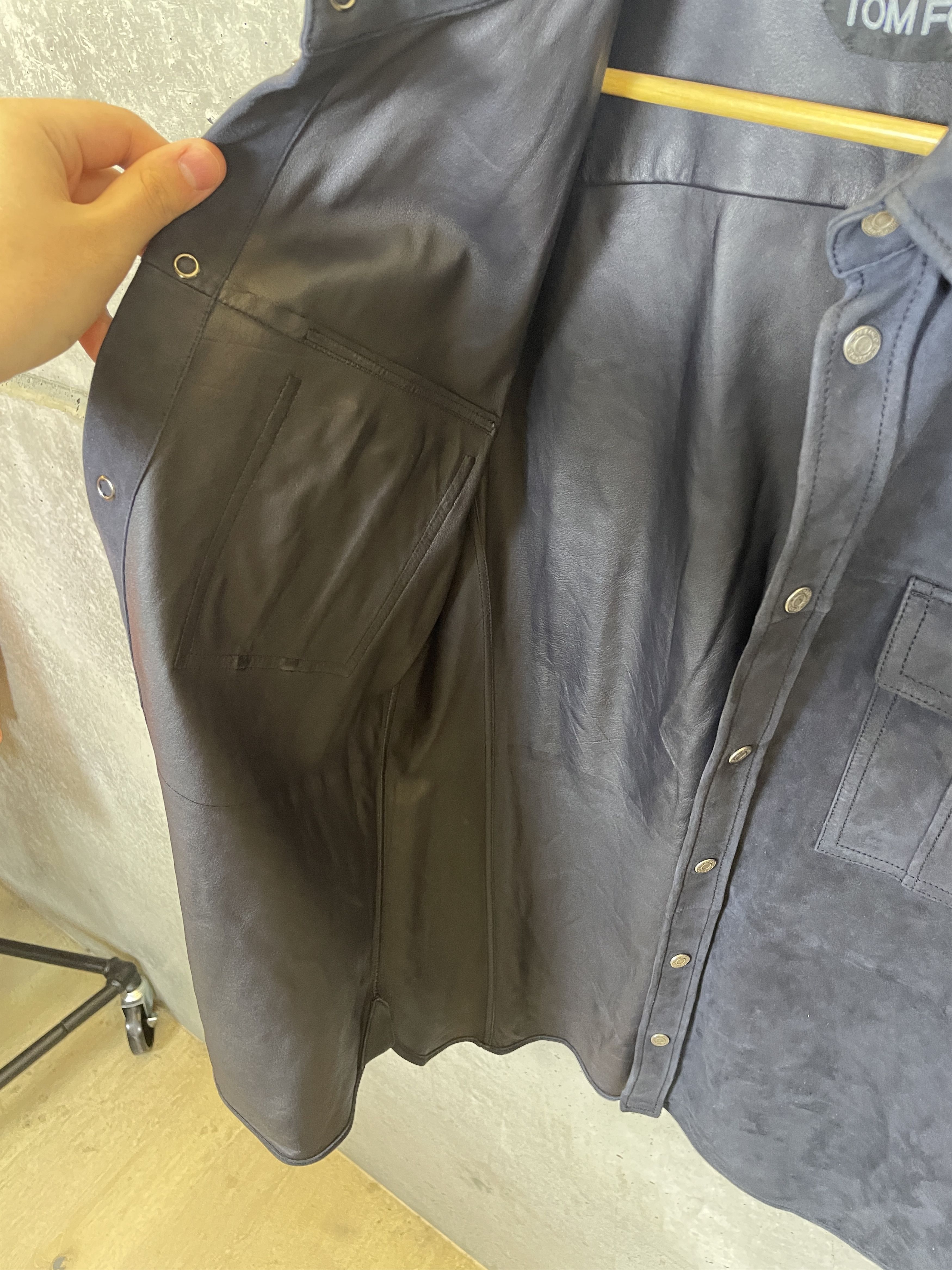 Tom Ford $6290 Tom Ford Navy Blue Suede snap western Jacket Size US L / EU 52-54 / 3 - 4 Thumbnail
