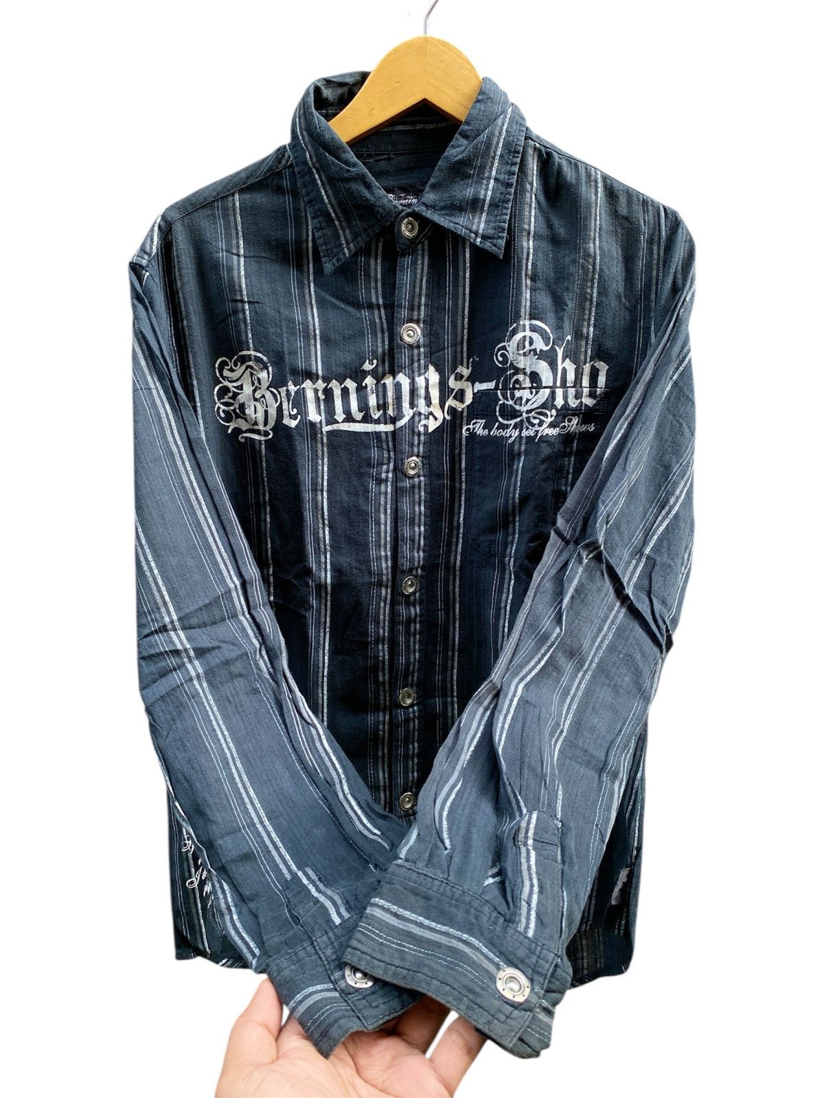 Tornado Mart Rare Y2k Bernings Sho Statement shirt sashiko stich design Size US L / EU 52-54 / 3 - 1 Thumbnail