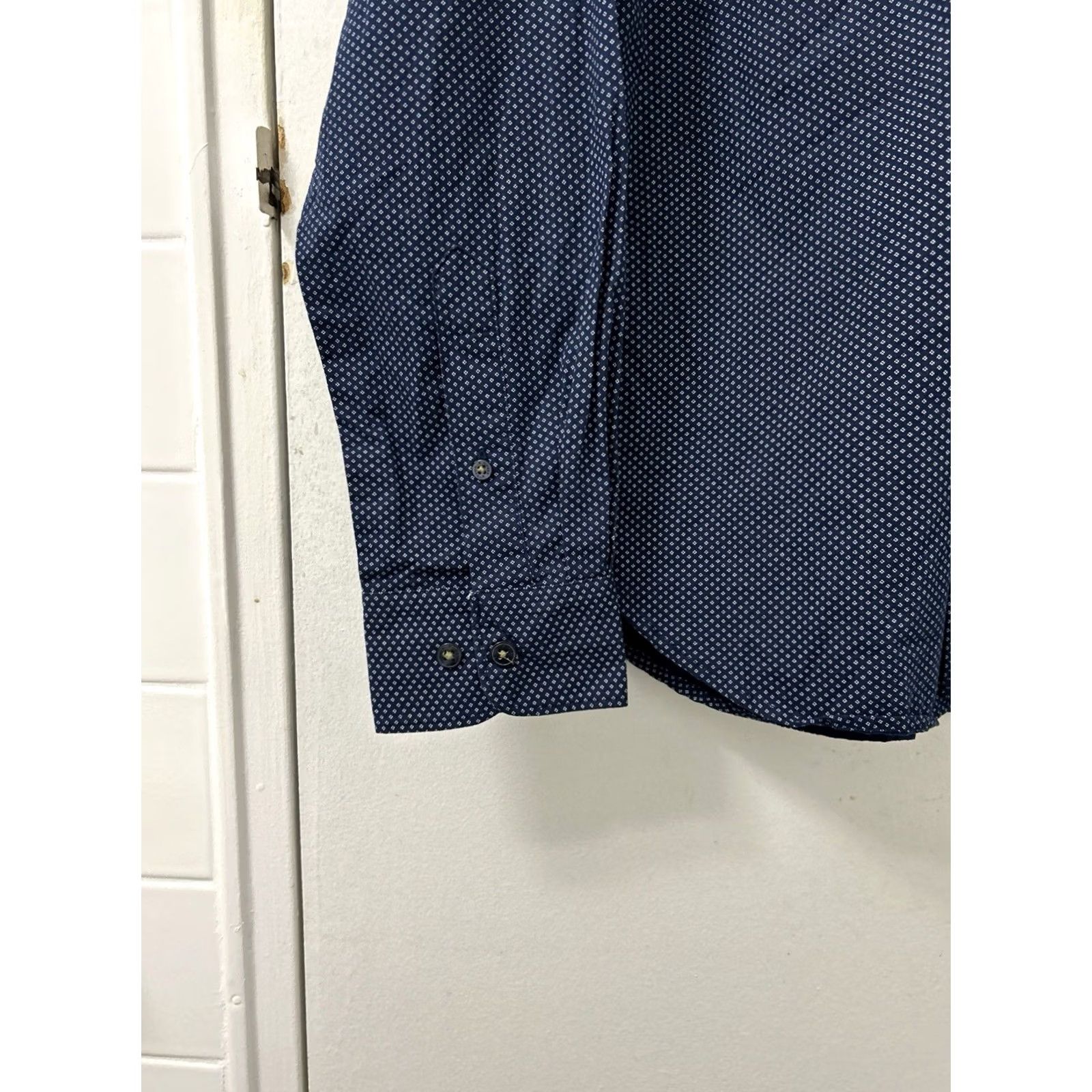 Denime DENIM & FLOWER Shirt Mens Small Blue Geometric Slim Button Down L/S Size US S / EU 44-46 / 1 - 6 Thumbnail