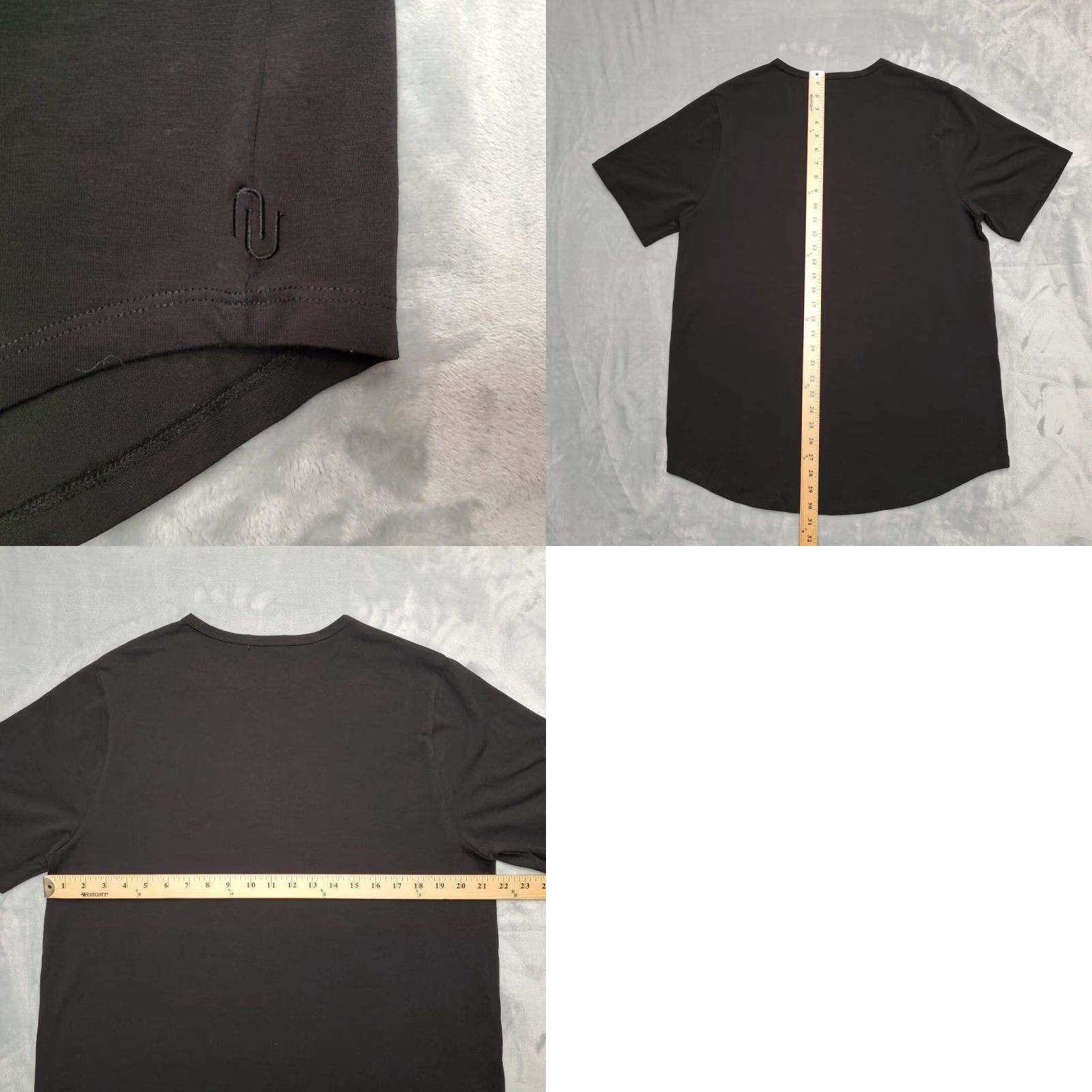 Vintage Nuuds Shirt Mens XL Black Short Sleeve Crewneck Stretch Cotton Blend Curved Hem Size US XL / EU 56 / 4 - 8 Thumbnail