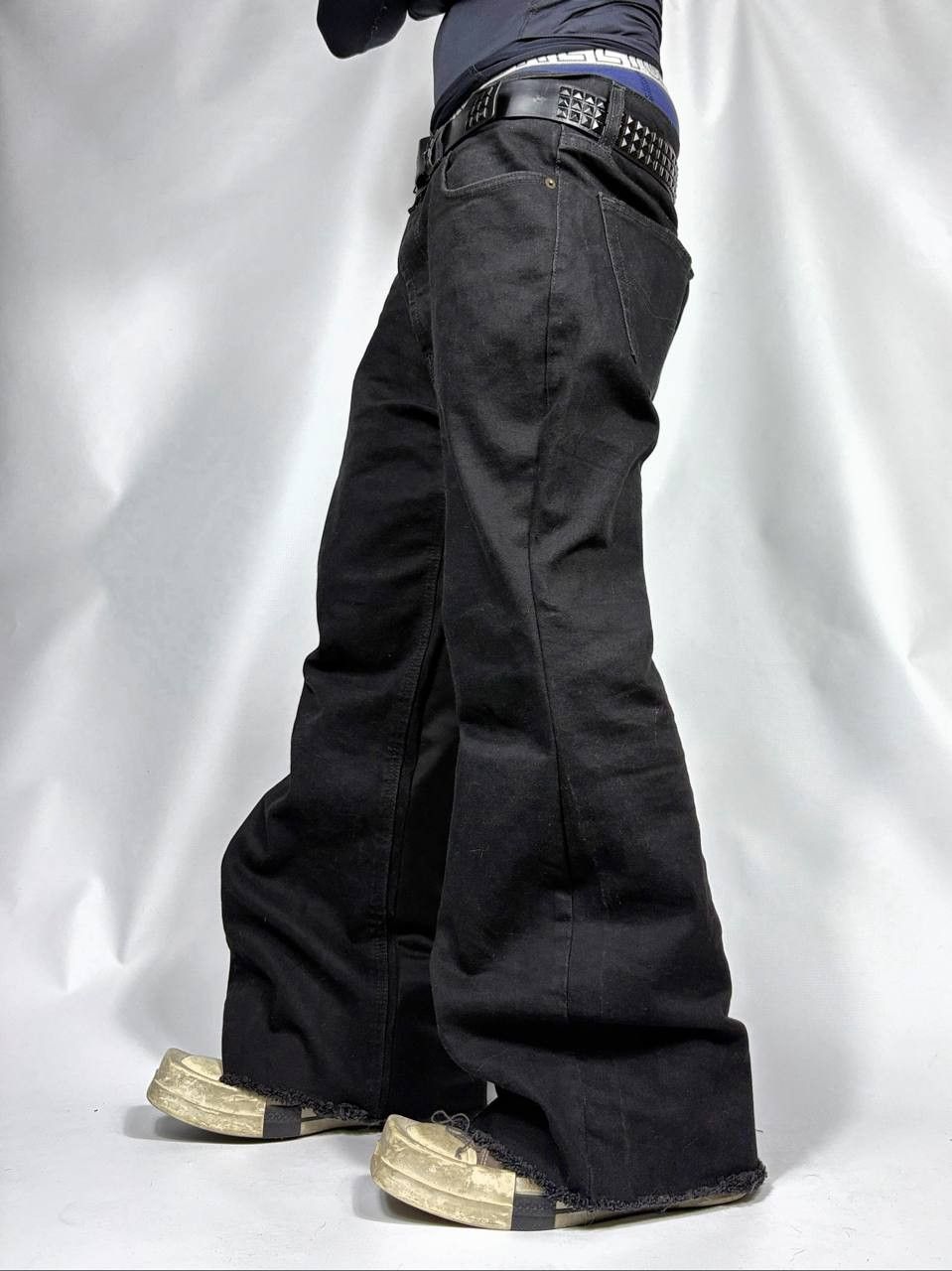 Japanese Brand rare flared black handmade streetwear jeans Size US 34 / EU 50 - 1 Thumbnail