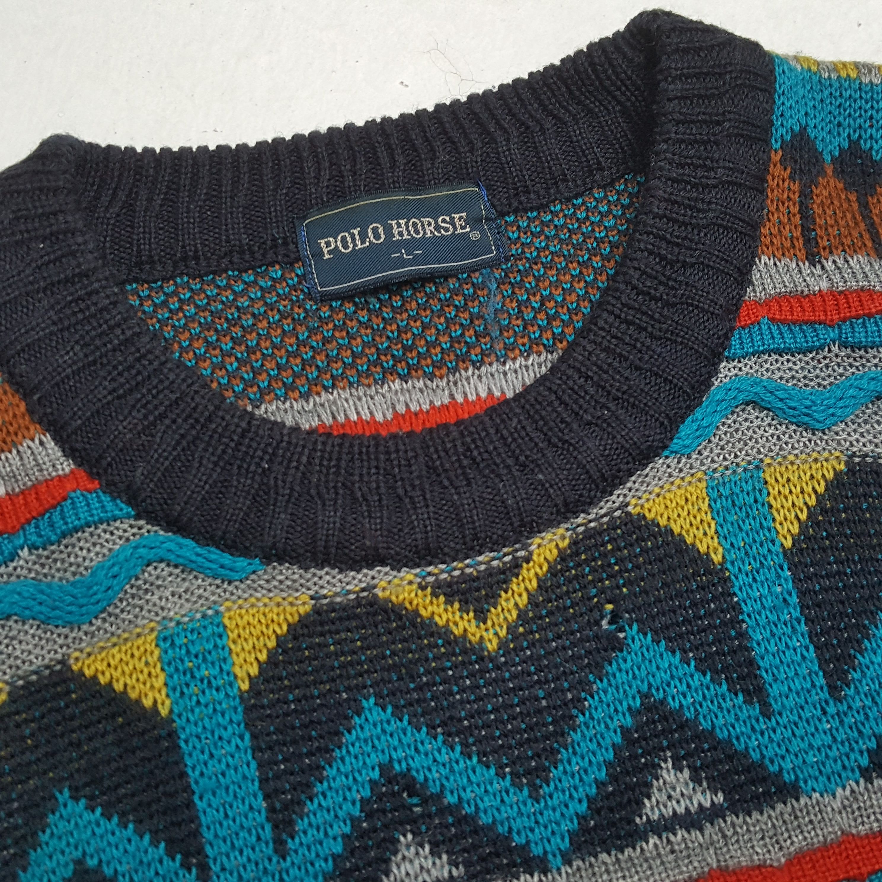 Vintage Vintage POLO HORSE Coogi Style Design Sweatshirts Size US M / EU 48-50 / 2 - 9 Thumbnail