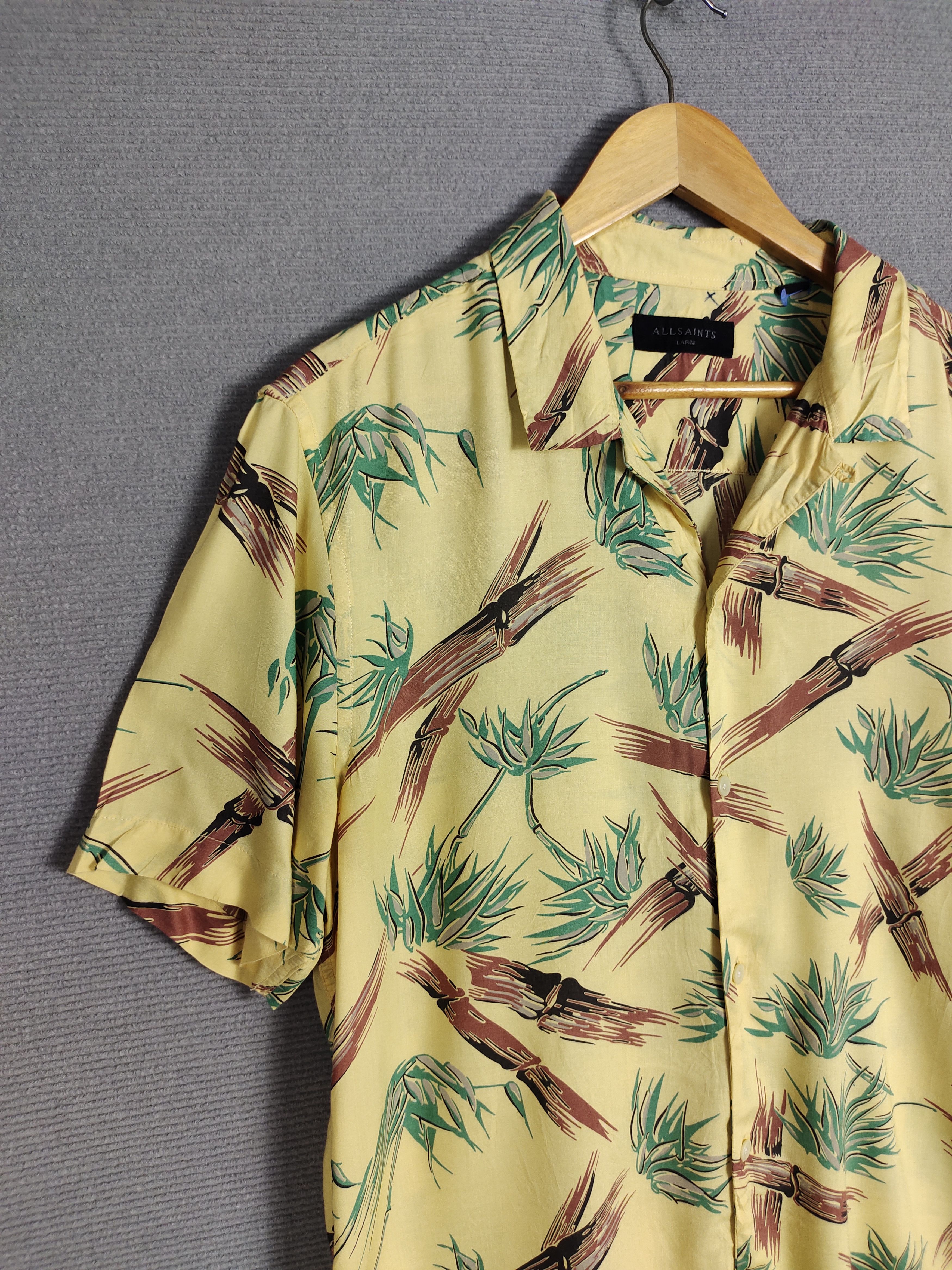 Allsaints Allsaints Rayon Bamboo Printed Hawaiian Shirt Size US L / EU 52-54 / 3 - 3 Thumbnail