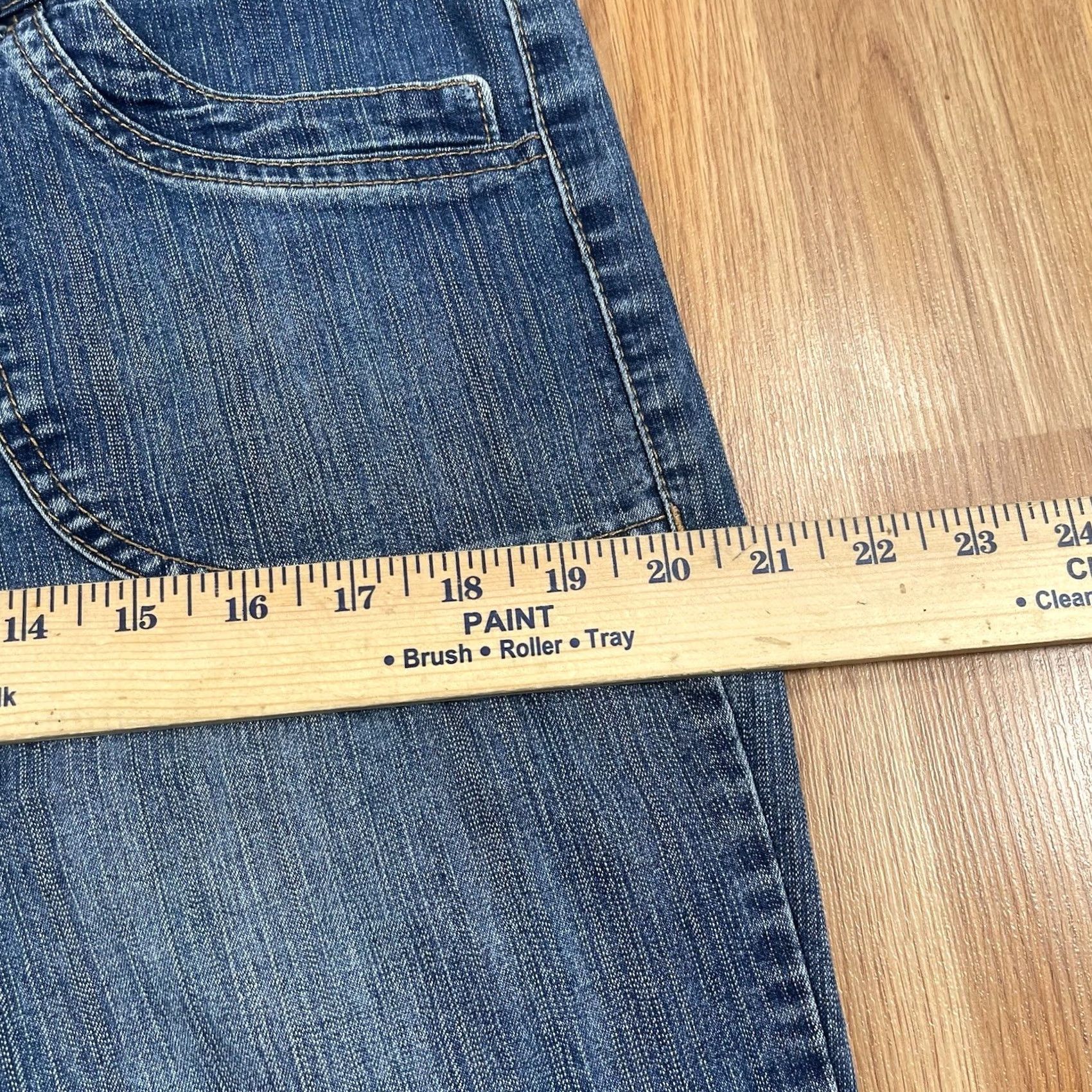 Vintage Bandolinoblu Jeans Capri Womens 12 Stretch Crop Denim Shorts Flat Front Pockets Blue Size 34" / US 12 / IT 48 - 7 Thumbnail