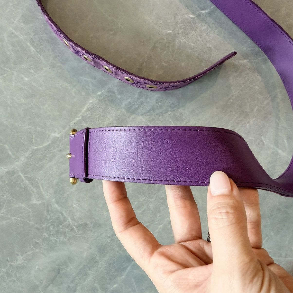 Louis Vuitton 2019 monogram denim 95cm belt purple Size ONE SIZE - 5 Thumbnail