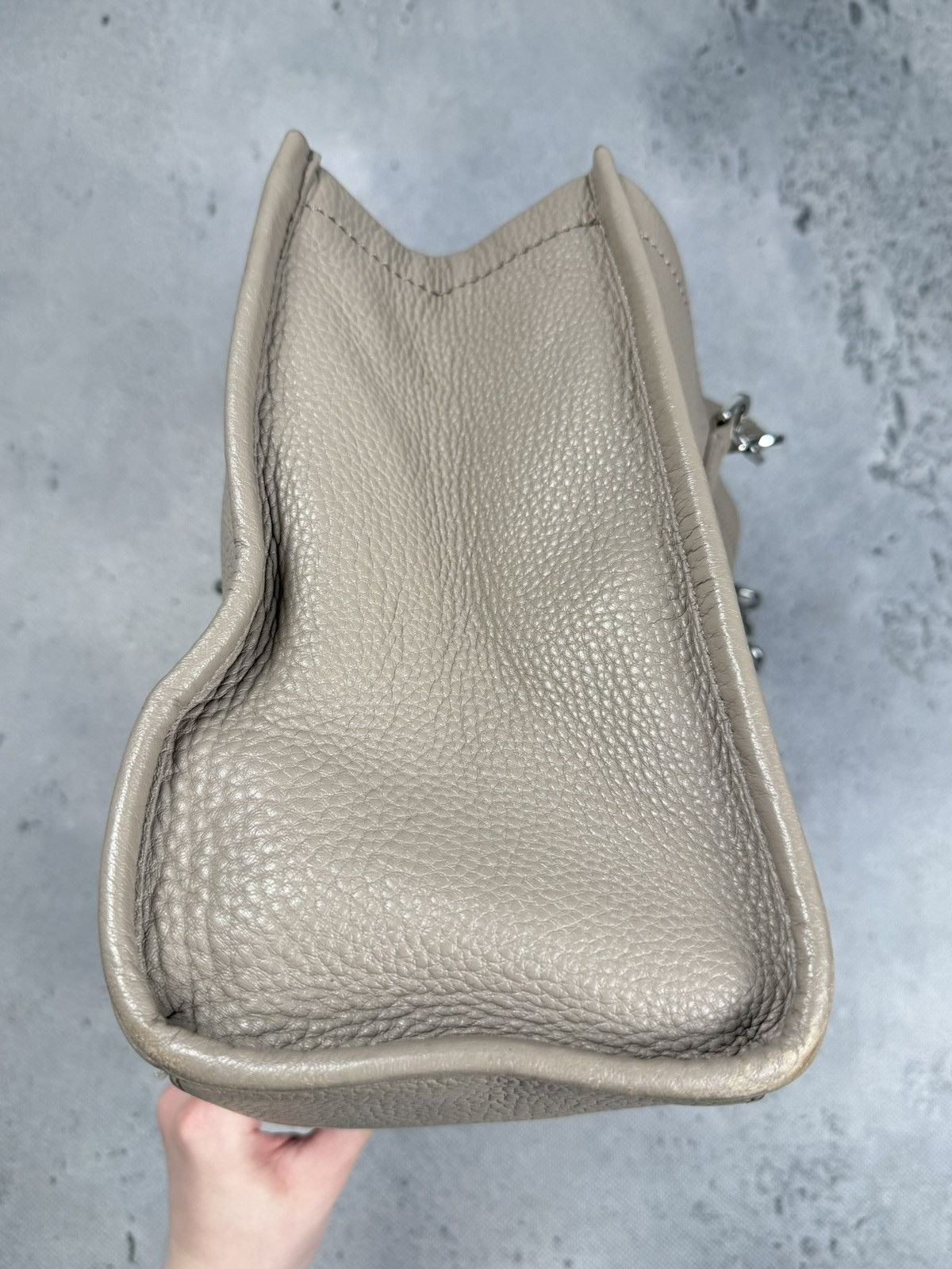 Tory Burch Tory Burch Pebbled Leather Tote Shoulder Bag Beige Large 00s Size ONE SIZE - 4 Thumbnail