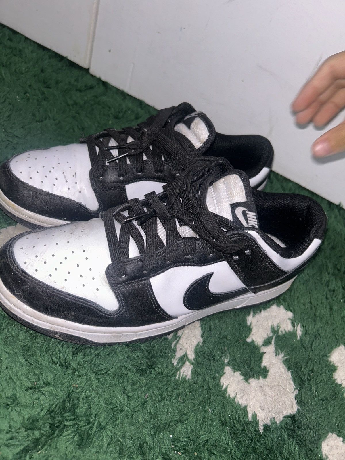 Nike Size 9.5 - Nike Dunk Low Black White Preowned No Box Size US 9.5 / EU 42-43 - 6 Thumbnail
