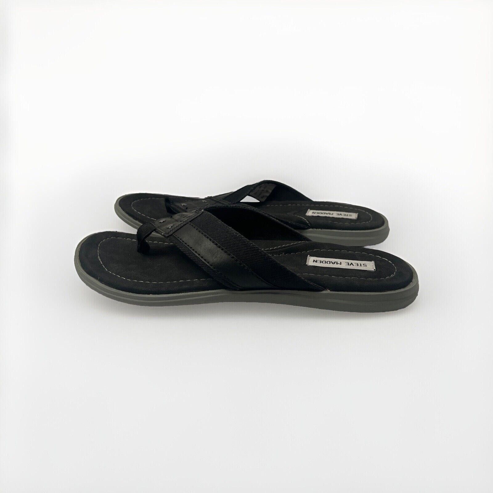 Designer Steve Madden Interrupt Mens Flip Flops Size 8.5 Black Size US 8.5 / EU 41-42 - 1 Thumbnail