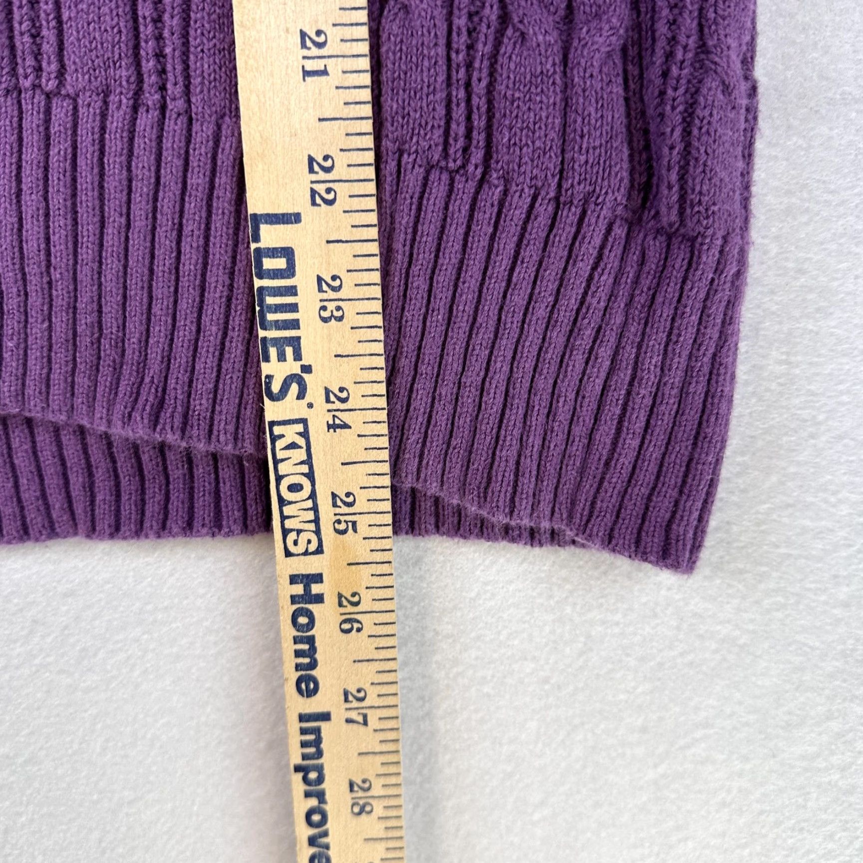 Vintage St. John's Bay Sweater Womens Large Purple Cable Knit Pullover Crewneck Classic Size L / US 10 / IT 46 - 5 Thumbnail