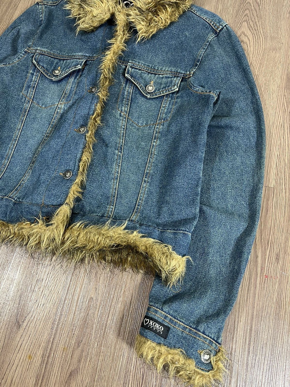 Beauty Beast XoxoJeans Fur Cropped Denim Jacket Size US M / EU 48-50 / 2 - 4 Thumbnail