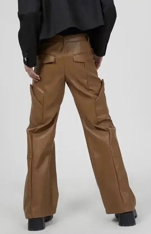 Japanese Brand × Vintage Fashion retro flared faux leather pants Size US 32 / EU 48 - 4 Thumbnail