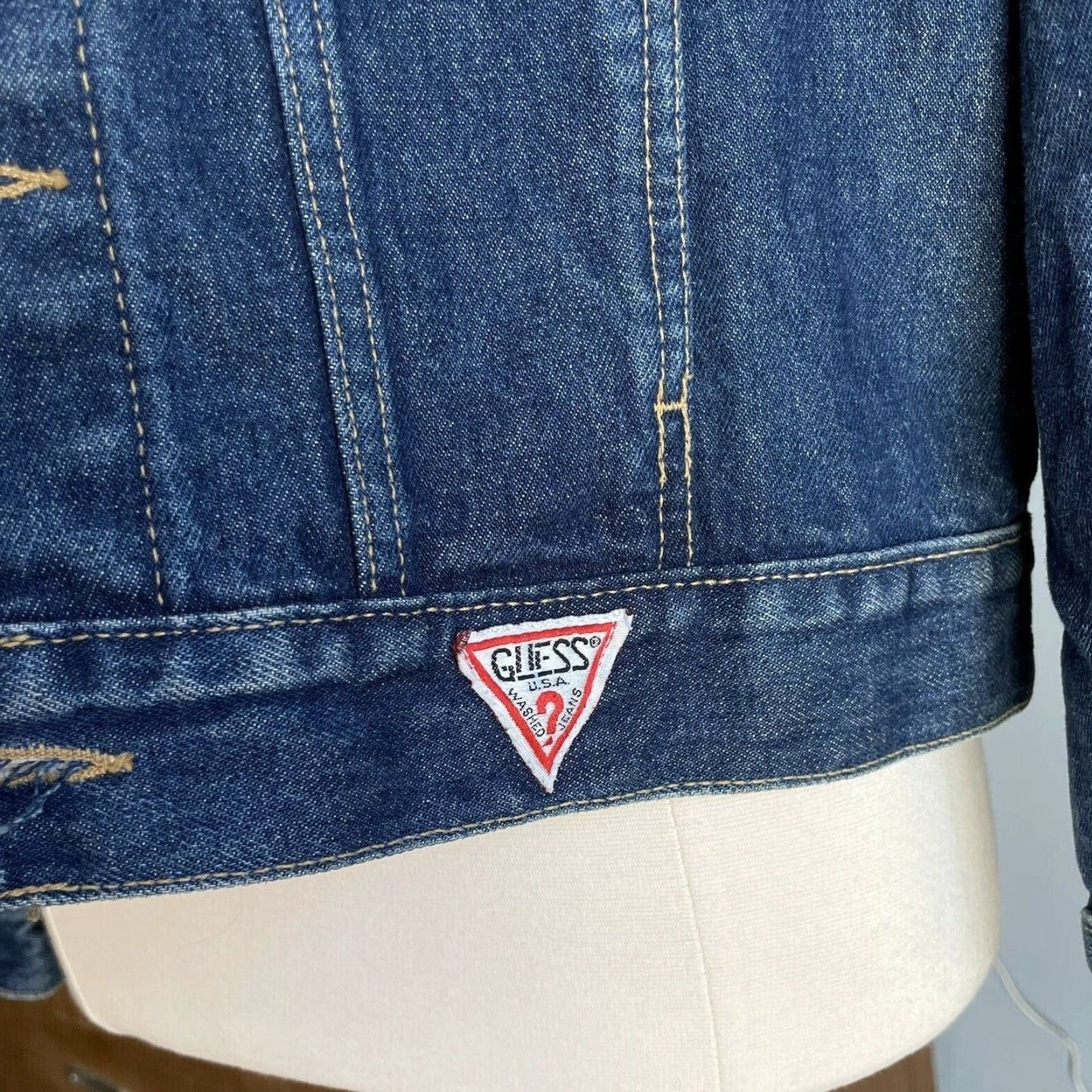 Guess VINTAGE Guess Denim Blue Jean Jacket Georges Marciano Trucker USA Women’s S Size 28" / US 6 / IT 42 - 6 Thumbnail