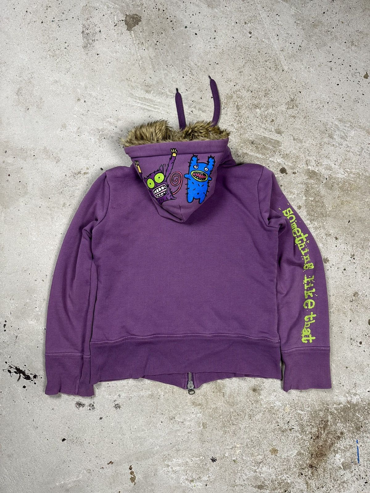 Abercrombie & Fitch Vintage Y2K Faux Fur Purple Hoodie 2 Zip Sweatshirt Size US S / EU 44-46 / 1 - 2 Thumbnail