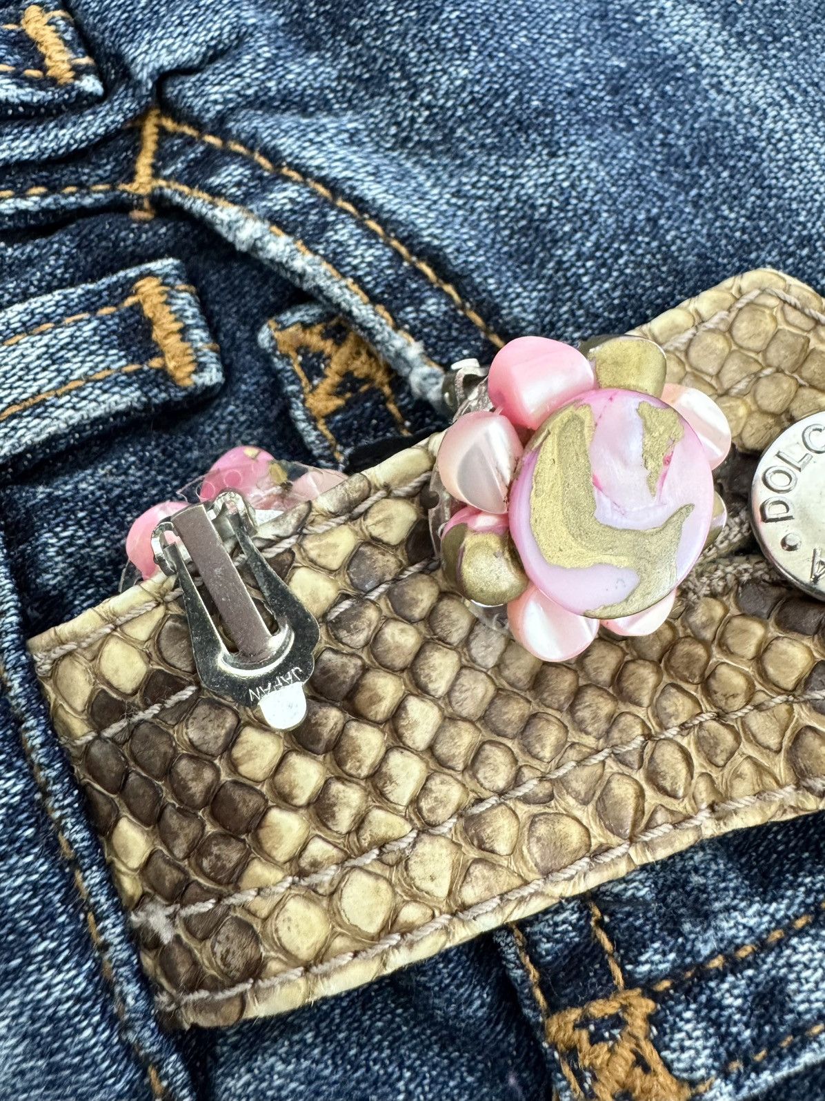 Japanese Brand ★0% TAX★ Y2K JAPANESE MOTIVE GOLDEN FLOWERS EARRINGS CLIPS Size ONE SIZE - 3 Thumbnail