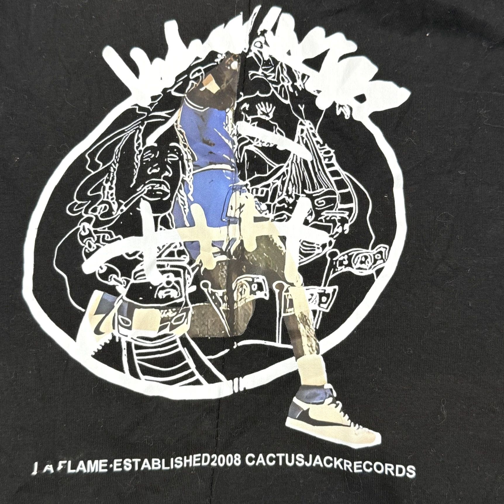 Vintage Cactus Jack Records Shirt Mens Medium Black Graphic Rap Tee Huncho Jack Crew Neck Short Sleeve Cotton Tee Size US M / EU 48-50 / 2 - 6 Thumbnail