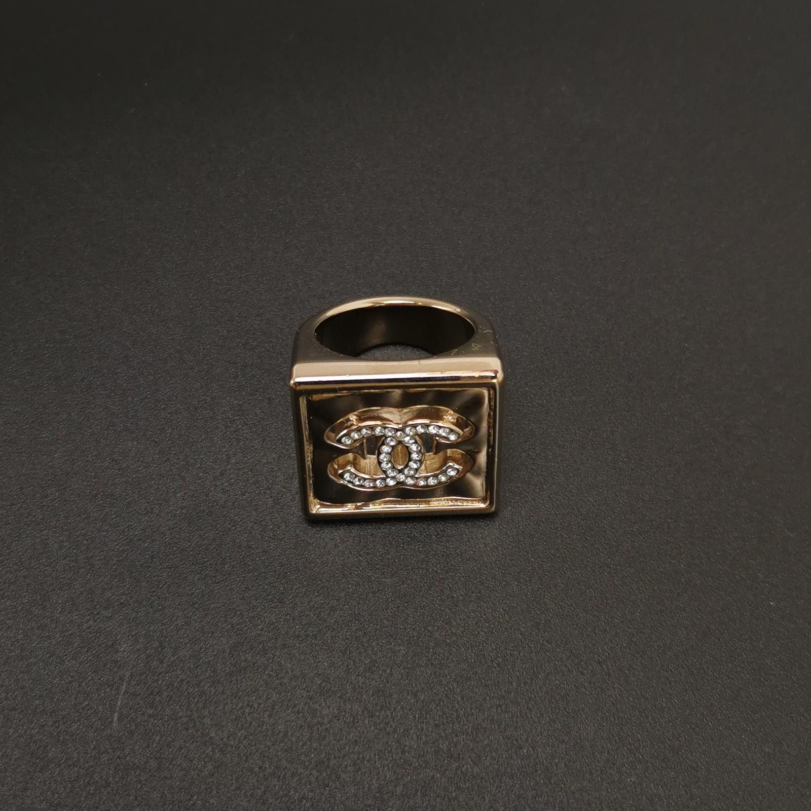 Chanel Chanel (22S) Crystal Letter Double C Square Ring Size 12 -z Size ONE SIZE - 7 Thumbnail