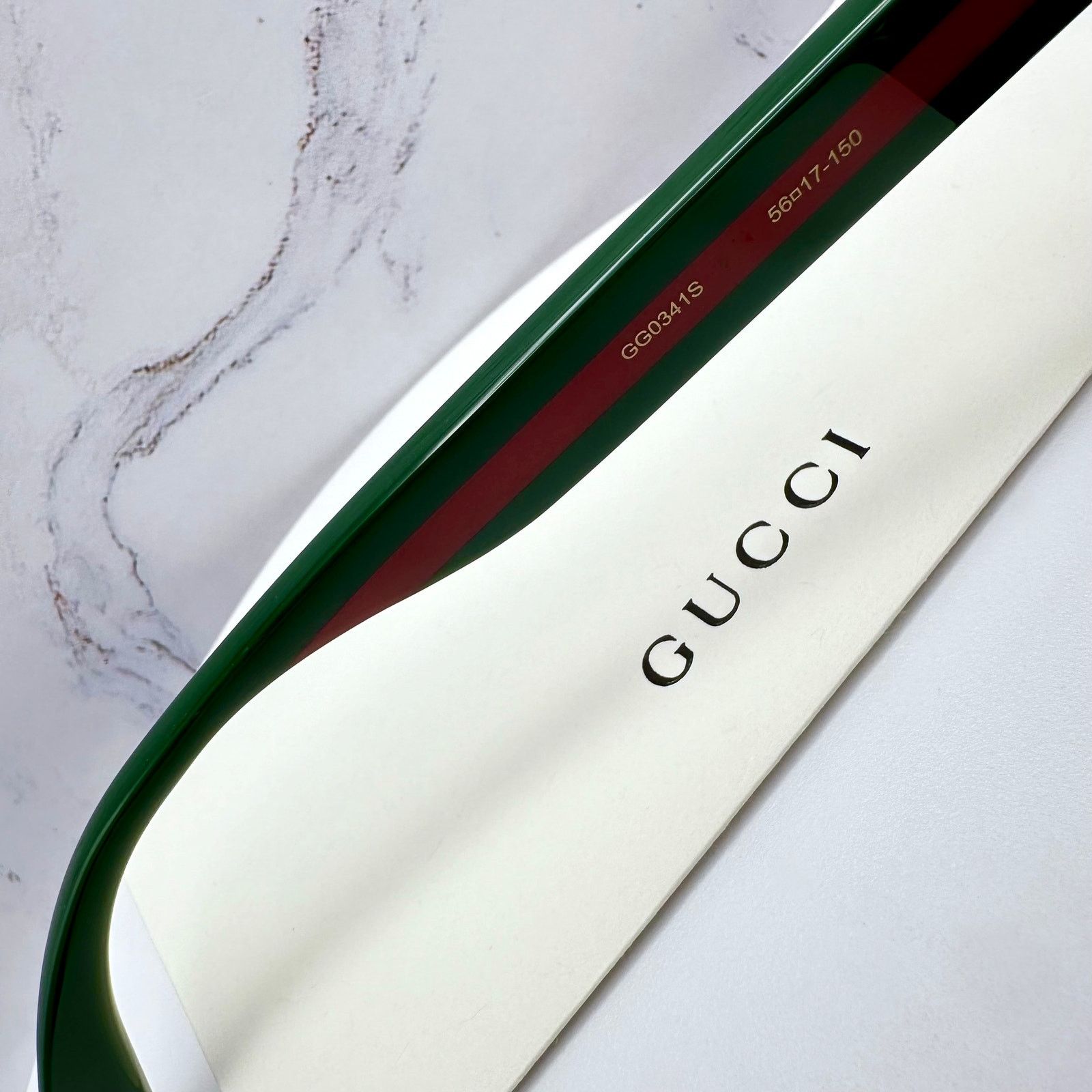 Gucci New Gucci Sunglasses Polarized Black Square Red Green Web Size ONE SIZE - 9 Thumbnail
