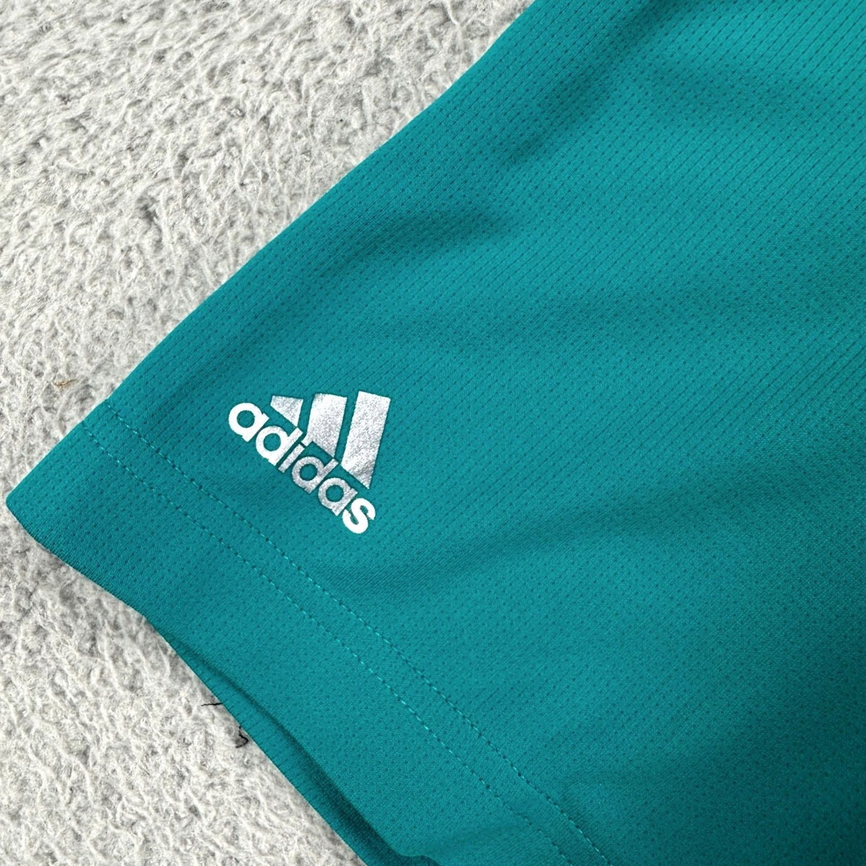 Adidas Adidas Climachill Golf Polo Shirt Mens Medium Teal Green Striped Athletic Rugby Size US M / EU 48-50 / 2 - 6 Thumbnail