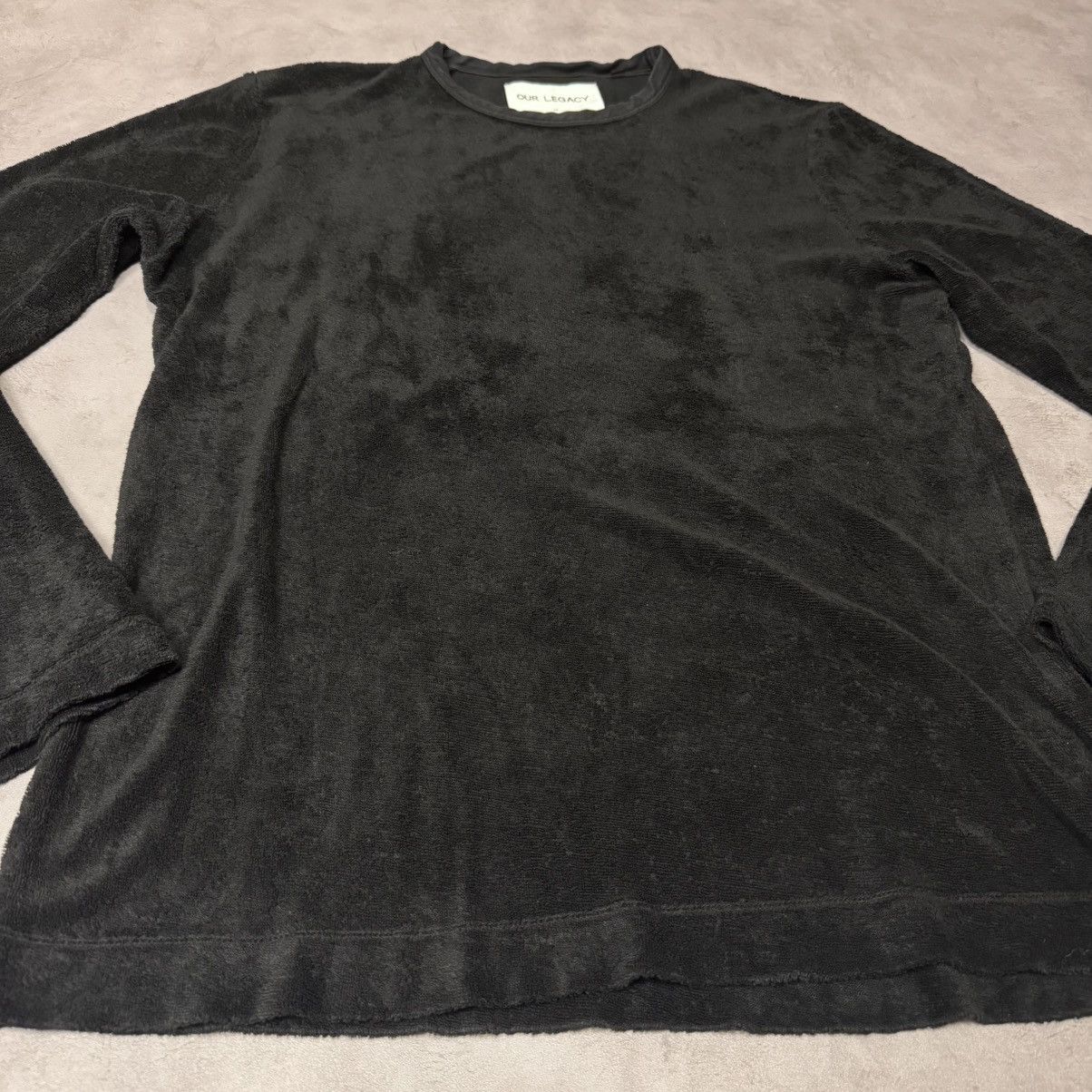 Our Legacy Our Legacy Men's Pullover Long Sleeve Black Terry Size:M Size US M / EU 48-50 / 2 - 3 Thumbnail