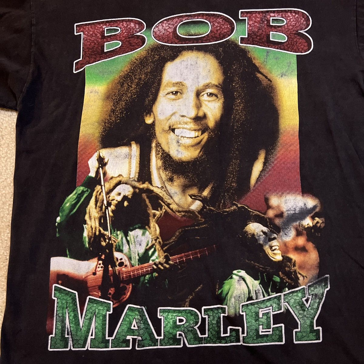 Vintage Large Vintage 90s Bootleg Bob Marley Rap Tee Graphic Tee Size US L / EU 52-54 / 3 - 3 Thumbnail
