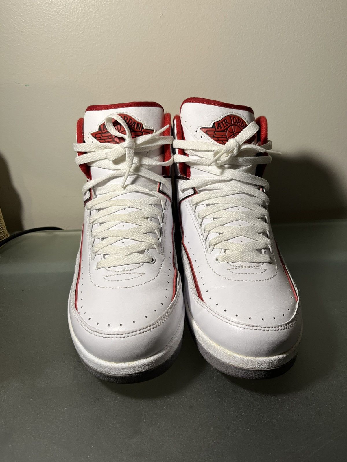 Jordan Brand Nike Air Jordan 2 White Red 2014 Size US 11.5 / EU 44-45 - 1 Thumbnail