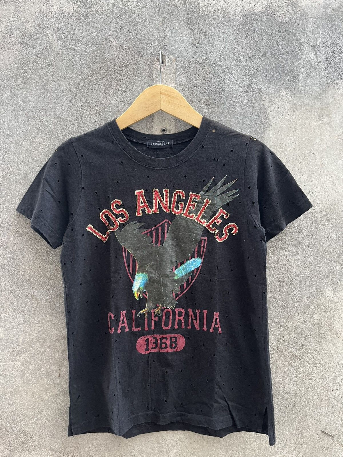 20471120 × If Six Was Nine × Le Grande Bleu (L.G.B.) 2000s UNDERSTAR – Studded Rhinestone, Destroyed Punk Style Size US S / EU 44-46 / 1 - 1 Thumbnail