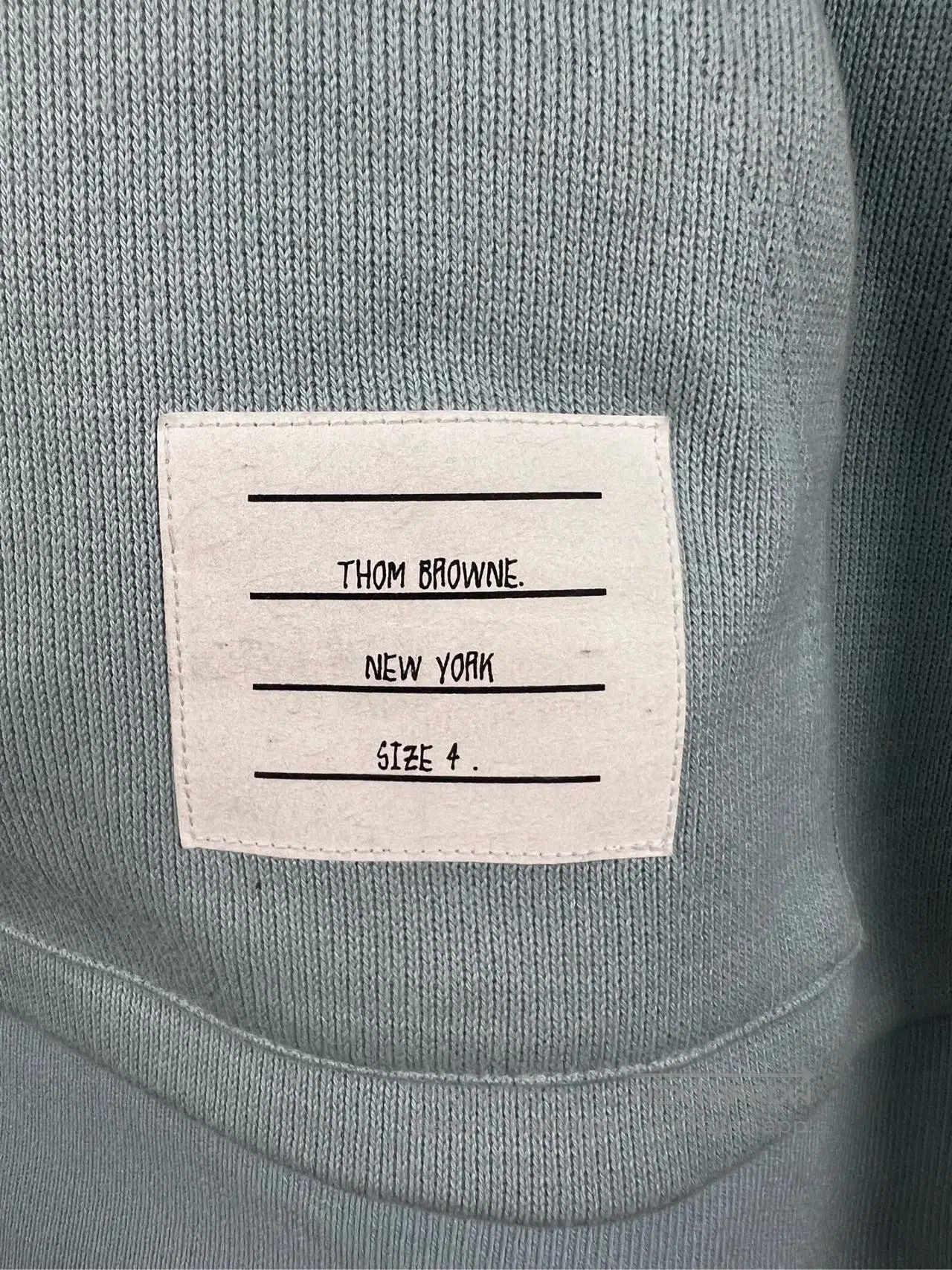 Thom Browne THOM BROWNE Haze Blue Knit Hoodie. Size US XL / EU 56 / 4 - 3 Thumbnail