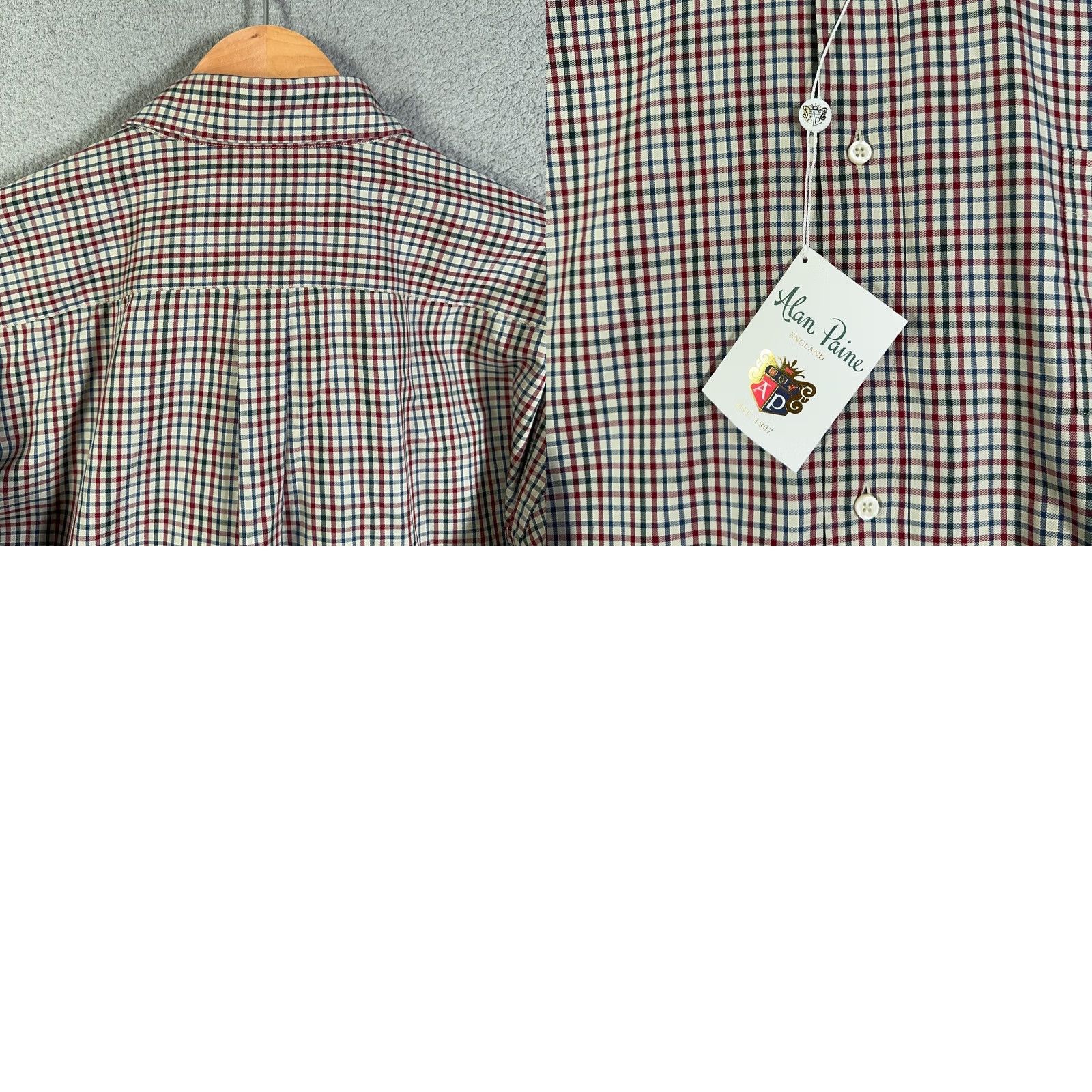 Vintage Alan Paine Shirt Mens 2XL Plaid Check Long Sleeve Cotton Button-Up Shirt Mens Size US XXL / EU 58 / 5 - 9 Thumbnail