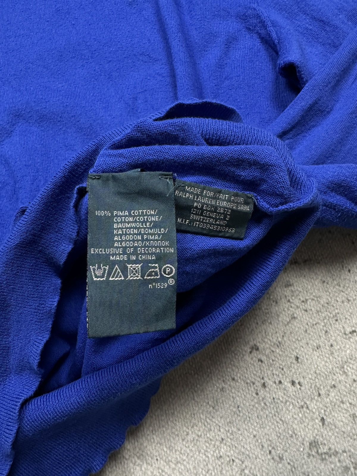 Polo Ralph Lauren Polo Ralph Lauren Blue y2k Sweater Yellow Pony 90s Lux 00s Size US L / EU 52-54 / 3 - 8 Thumbnail